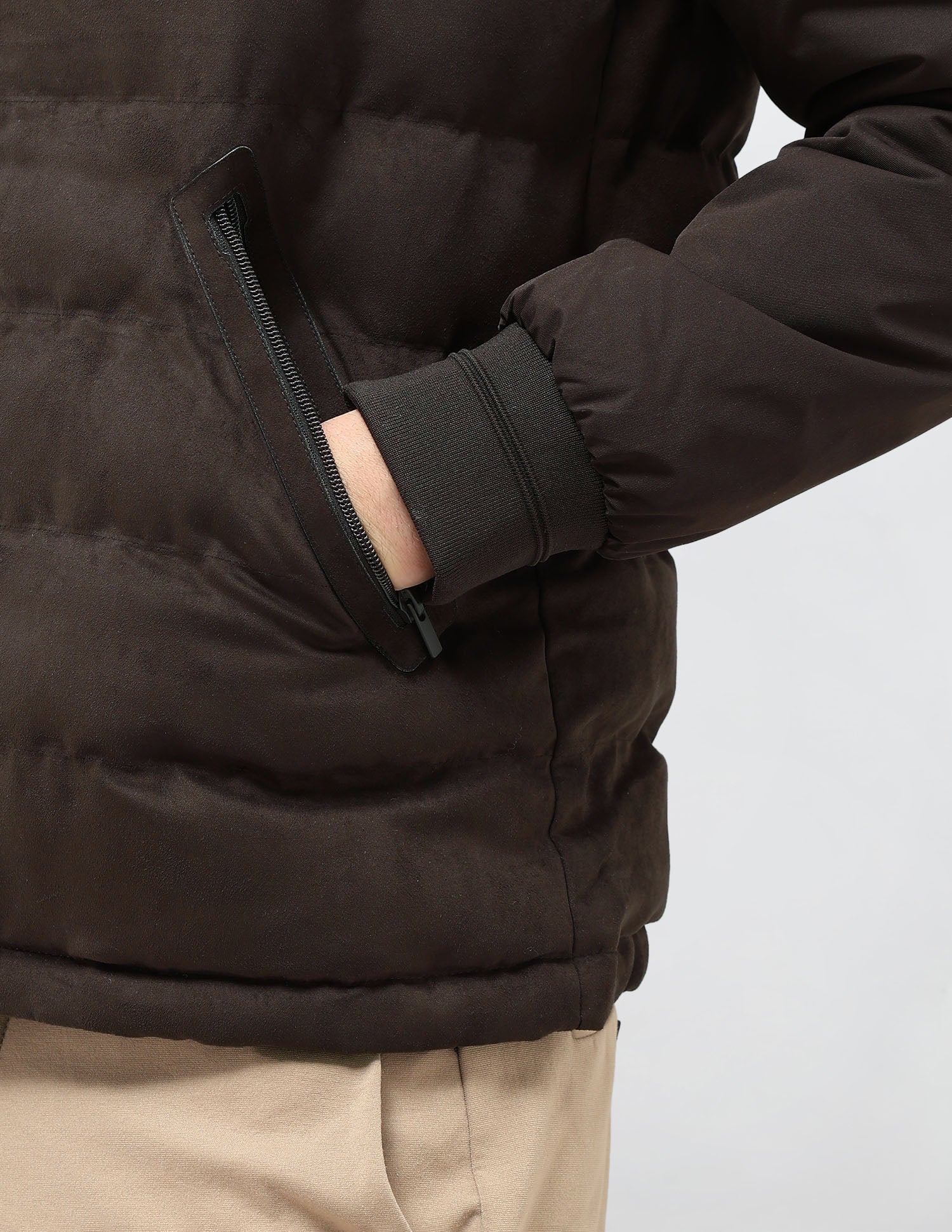 Solid Regular Fit Puffer Jacket Dark Brown - U.S. POLO ASSN. | Large