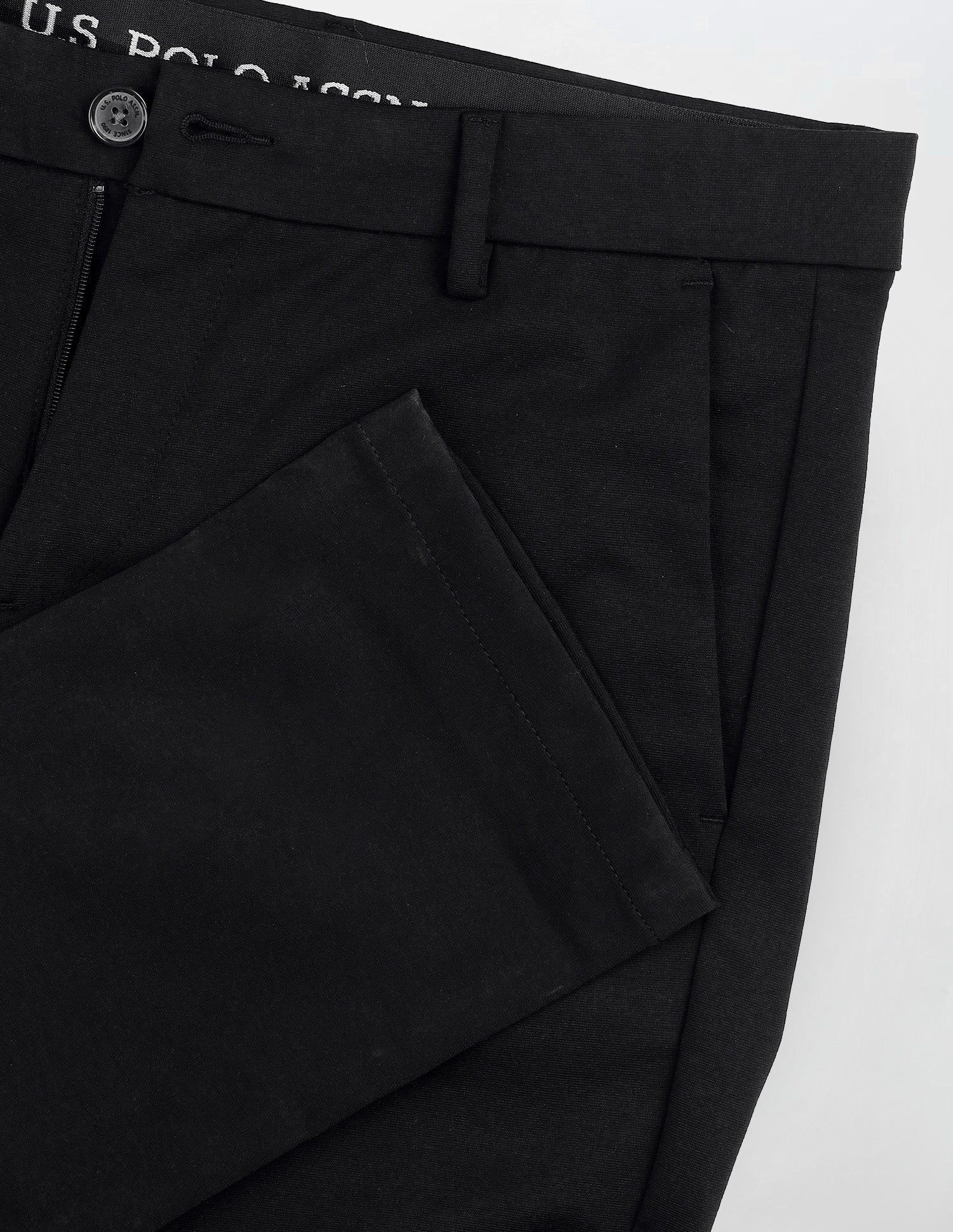 Satin Slim Fit Trousers Black - U.S. Polo Assn. India | Large