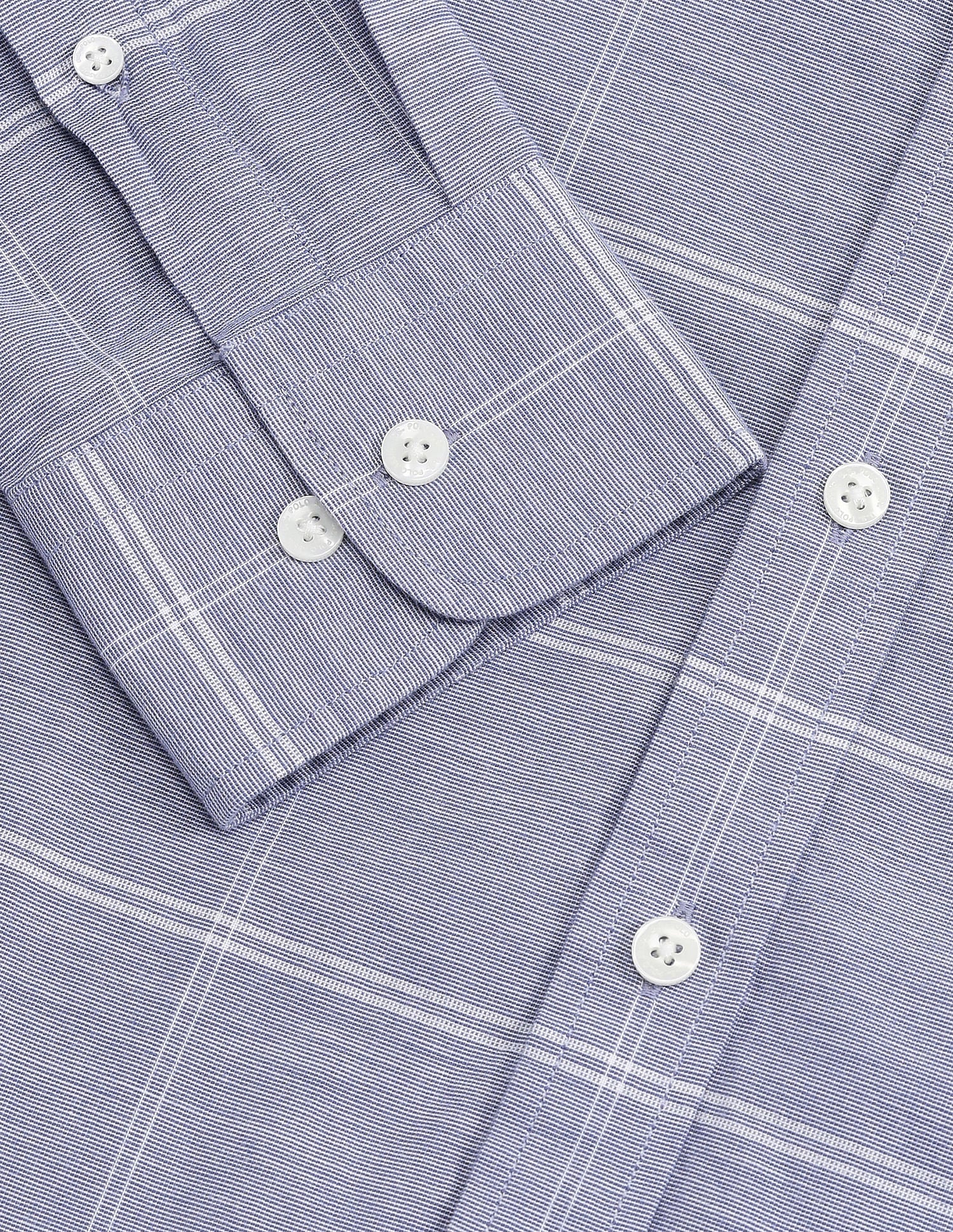 Tailored Fit Checked Shirt Blue - U.S. Polo Assn. India | Large