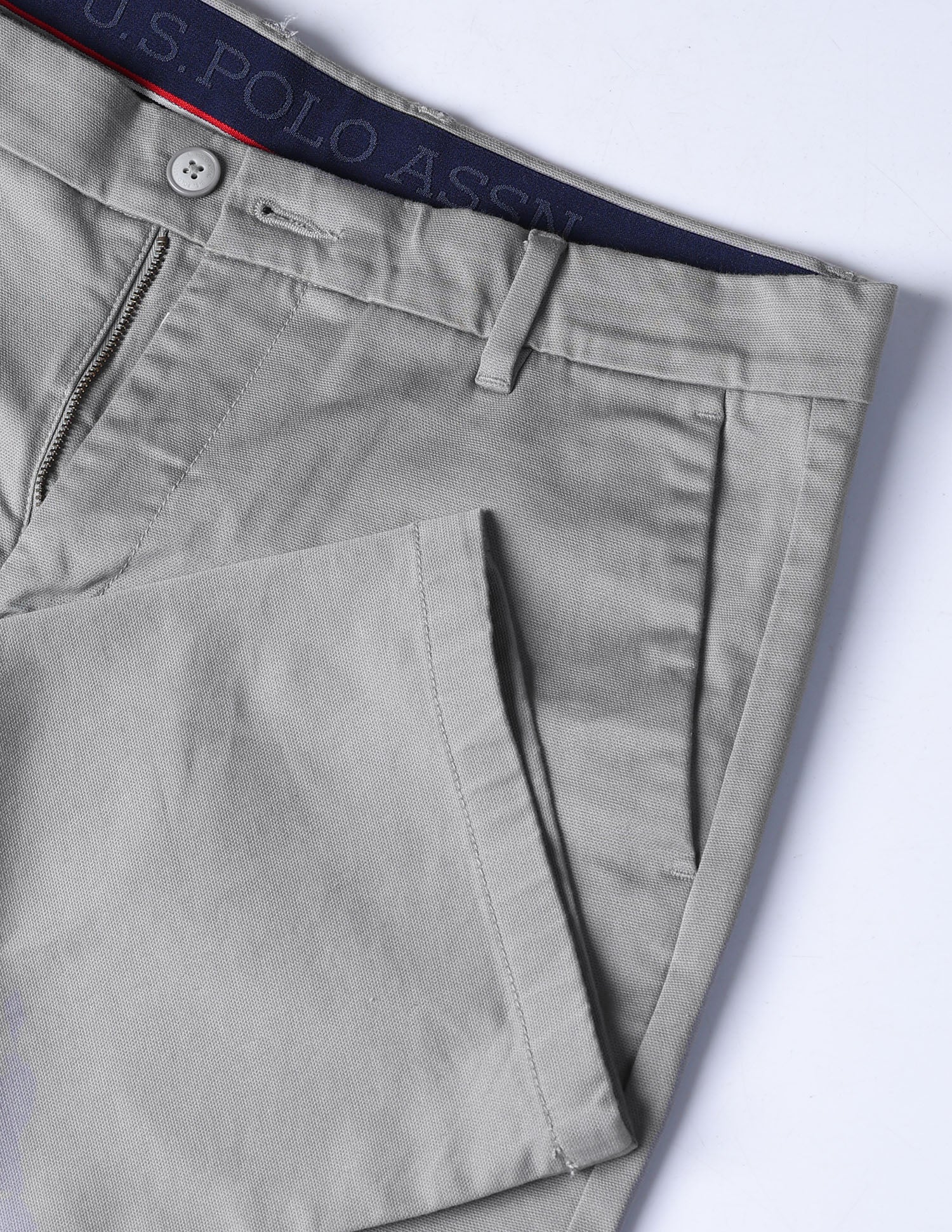 Dobby Riley Straight Fit Trousers Grey - U.S. POLO ASSN. | Large