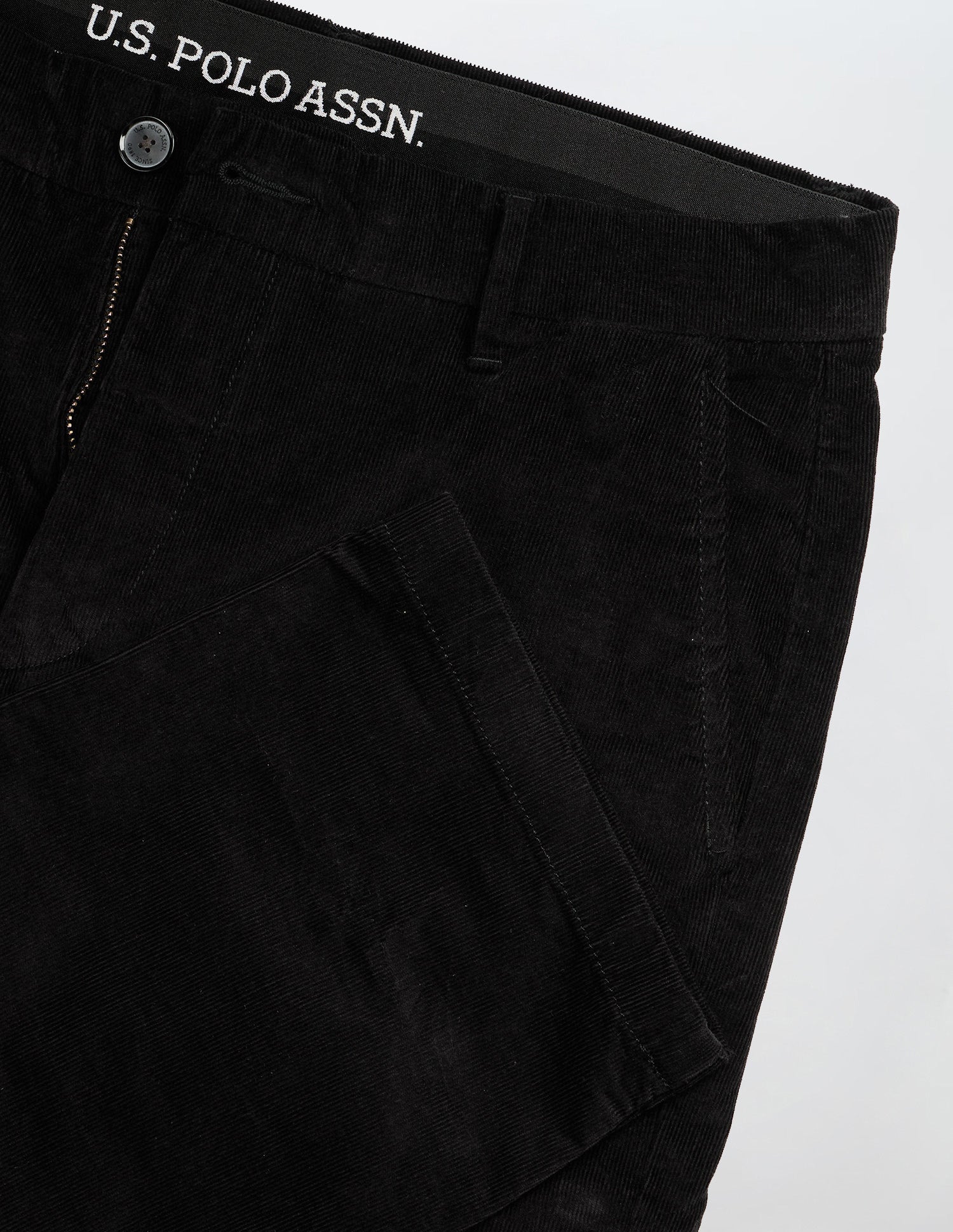 Mid Rise Slim Fit Trousers Black - U.S. Polo Assn. India | Large