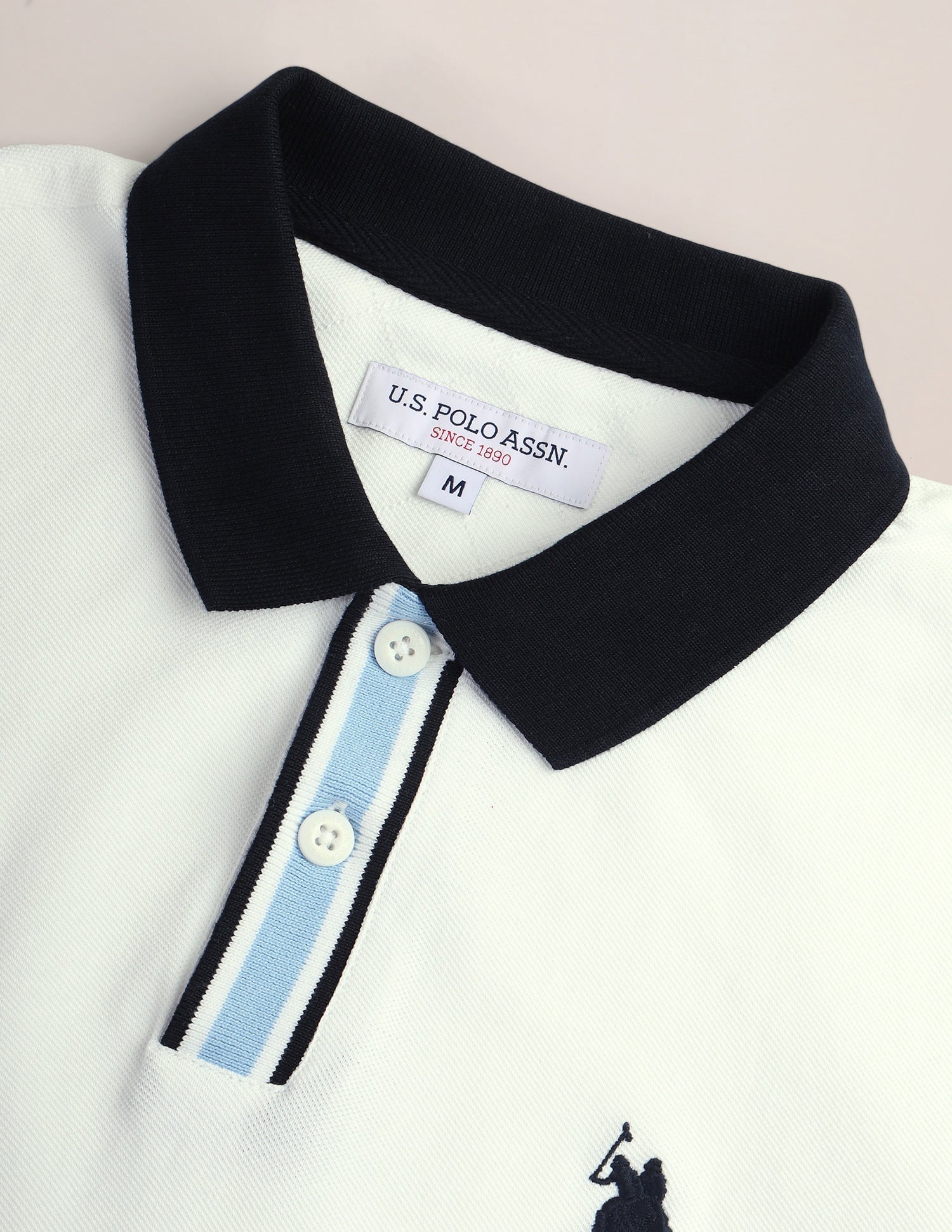 Solid Slim Fit Polo Shirt White - U.S. Polo Assn. India | Large