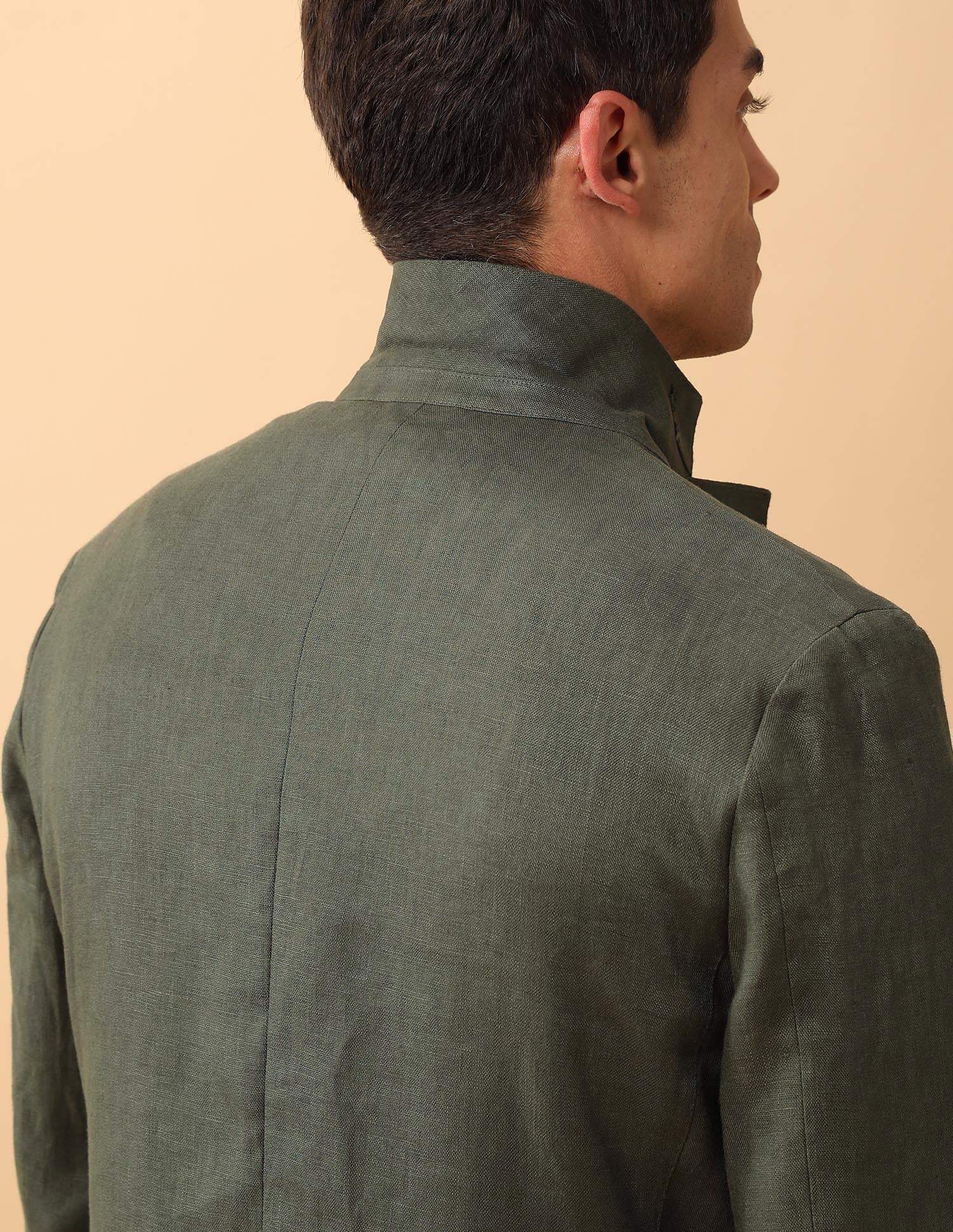 Pacho X Pure Linen Slim Fit Blazer Olive - U.S. POLO ASSN. | Large