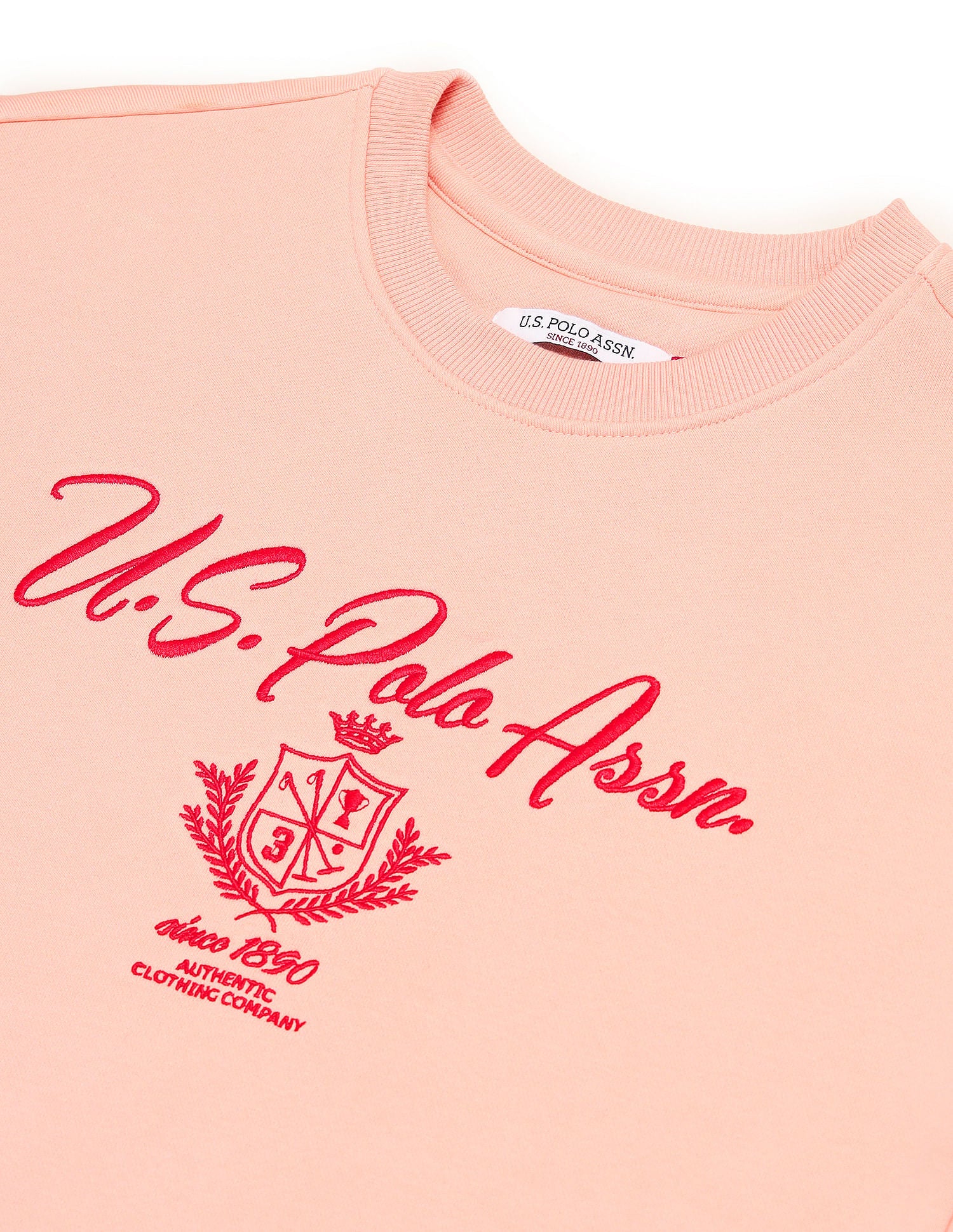 Regular Fit Embroidered Sweatshirt Pink - U.S. POLO ASSN. | Large