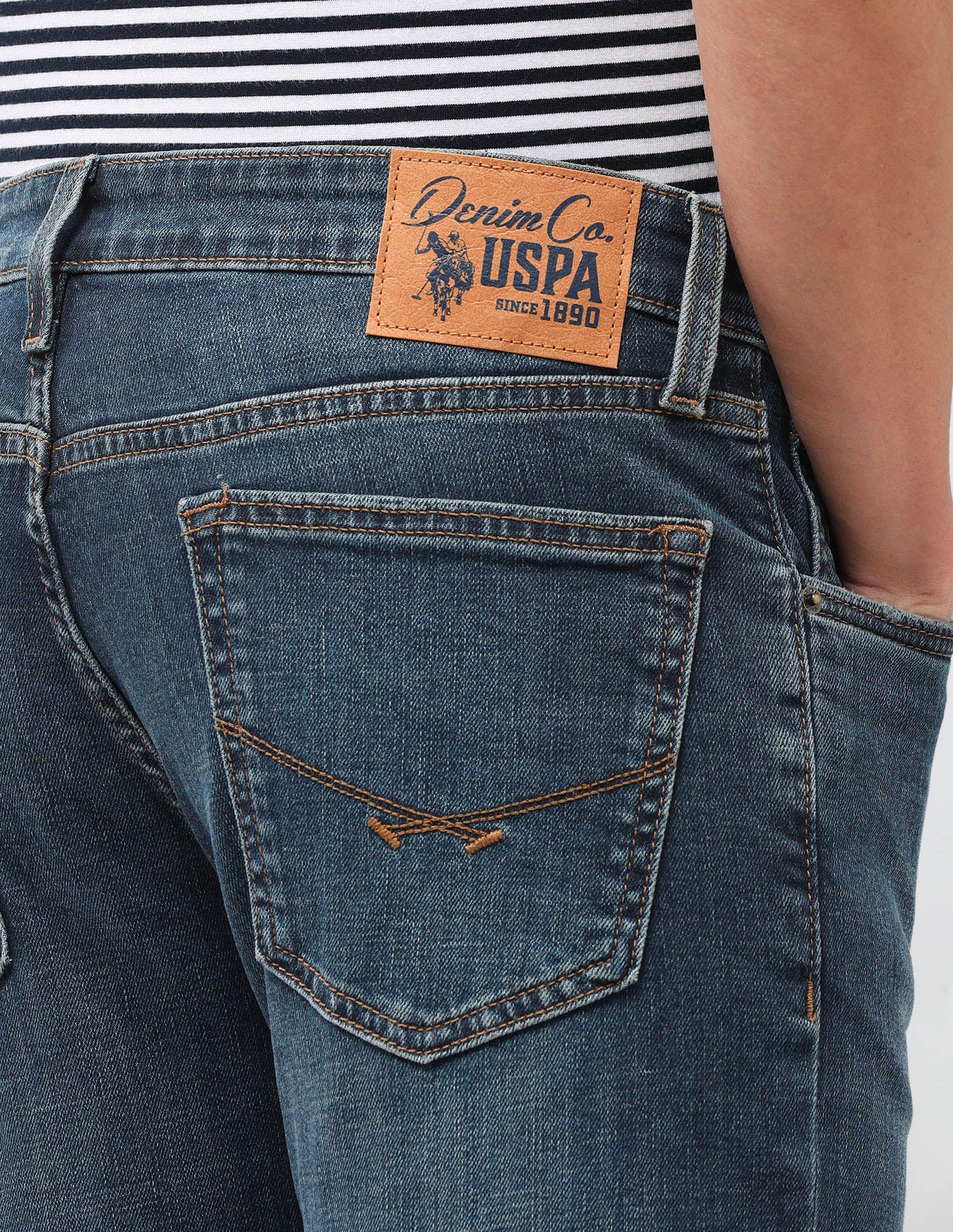 Brandon Slim-Tapered Fit Blue Jeans Dark Blue - U.S. Polo Assn. India | Large