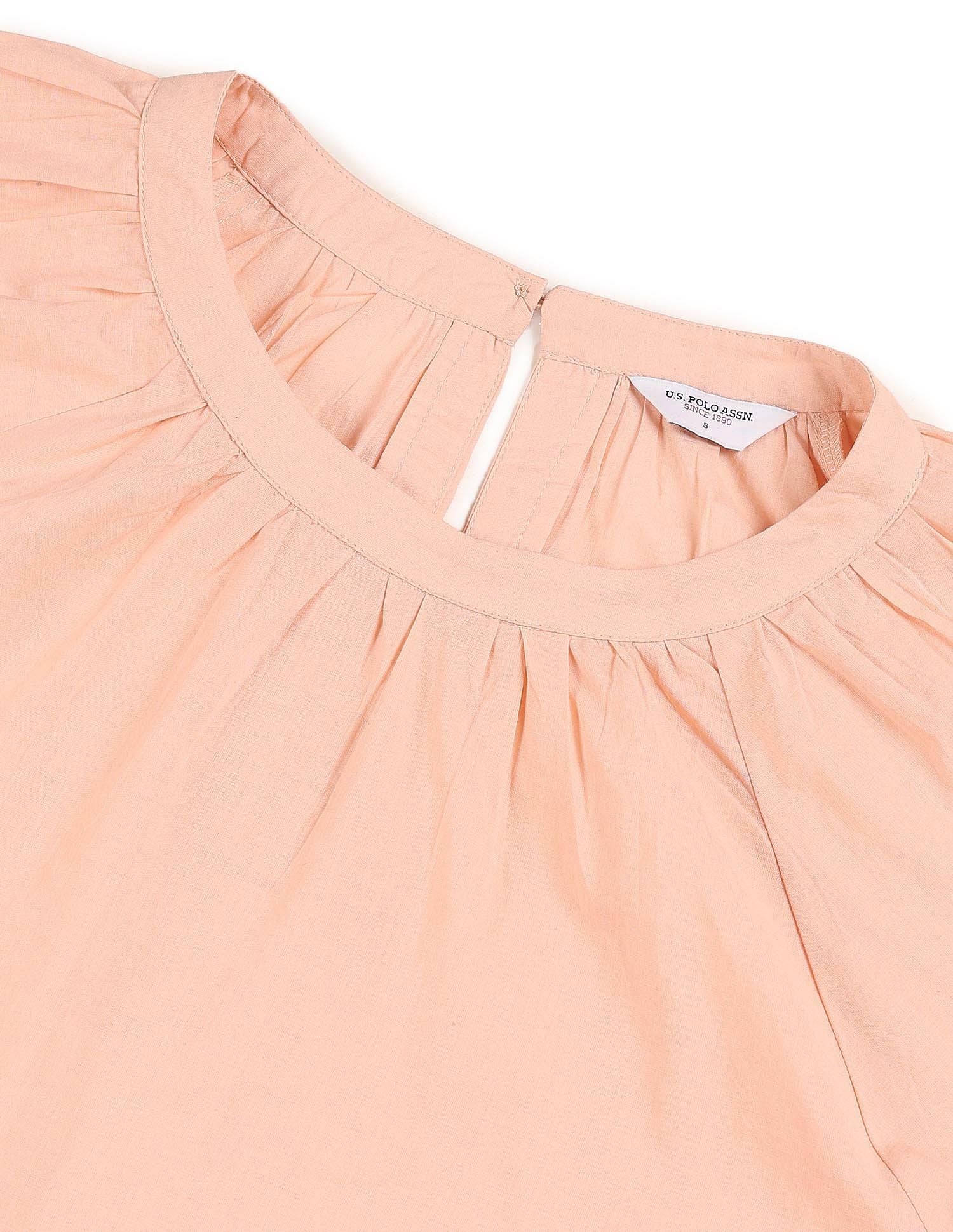 Floral Embroidered Top Beige - U.S. POLO ASSN. | Large