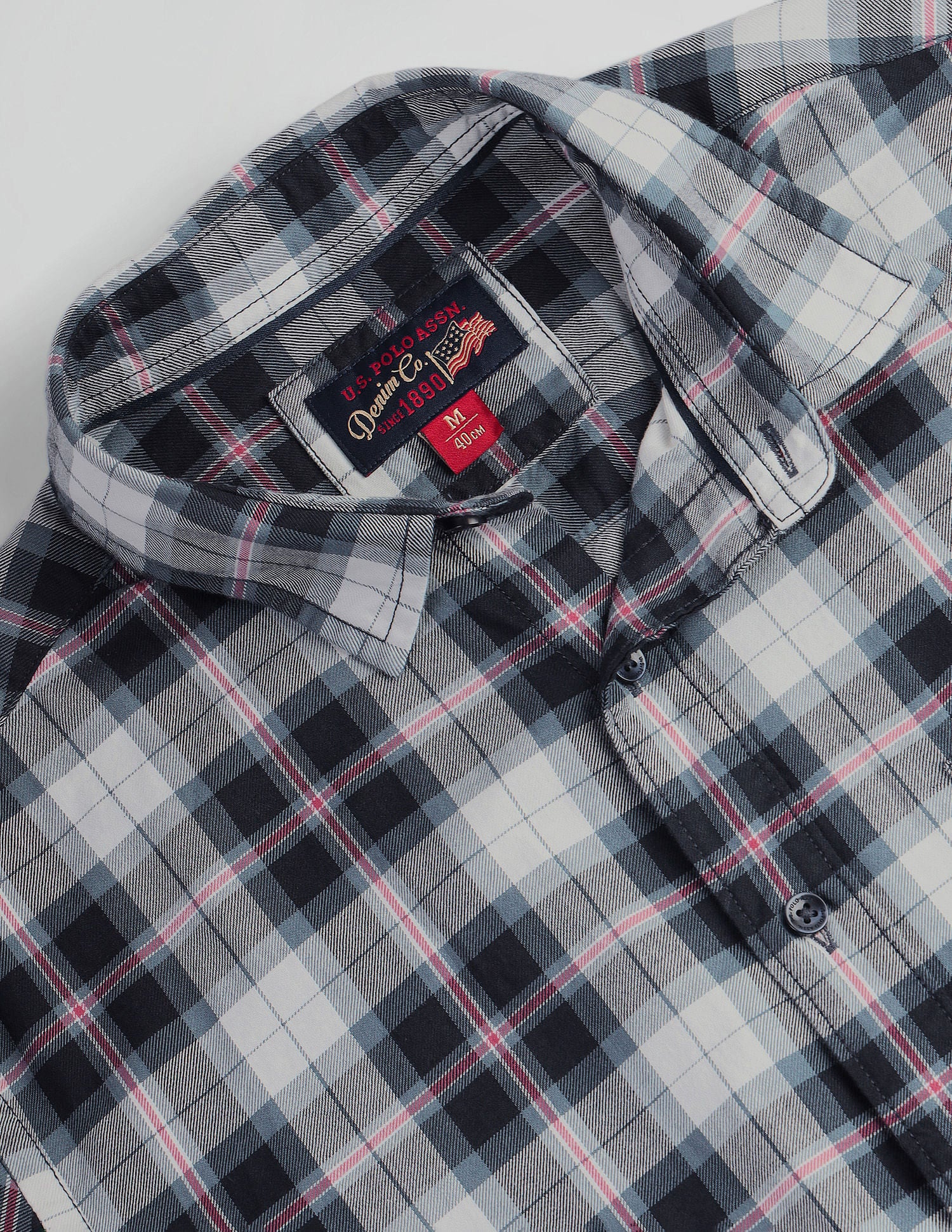 Plaid Check Slim Fit Shirt Navy - U.S. Polo Assn. India | Large