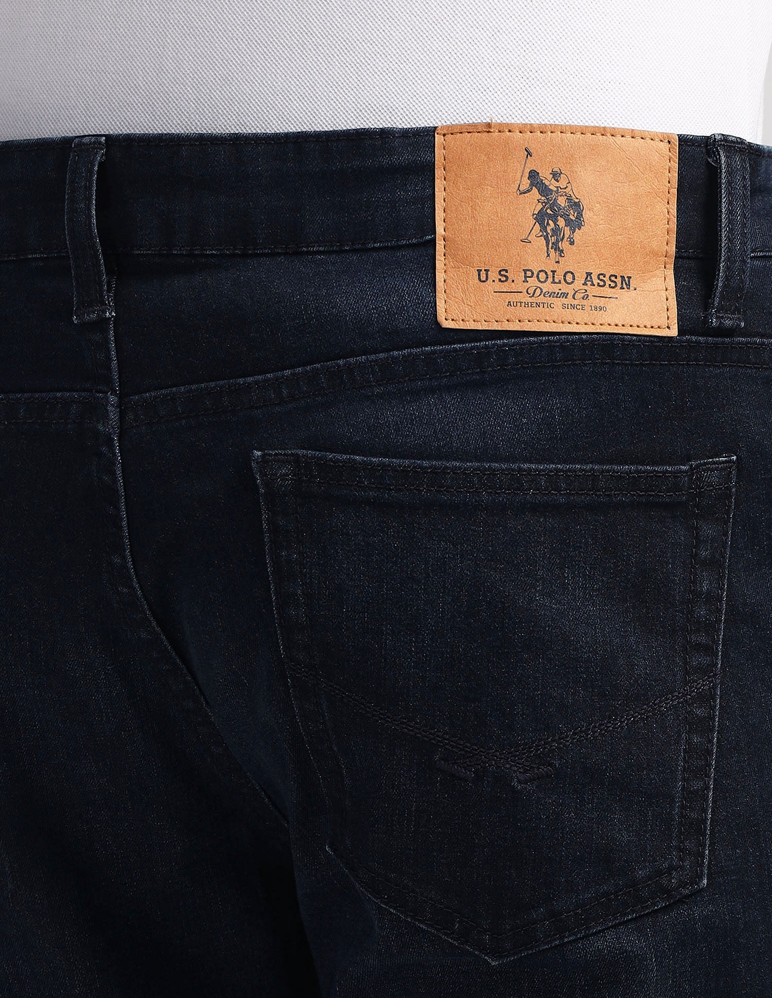 Brandon Slim Tapered Fit Blue Jeans Dark Blue - U.S. Polo Assn. India | Large