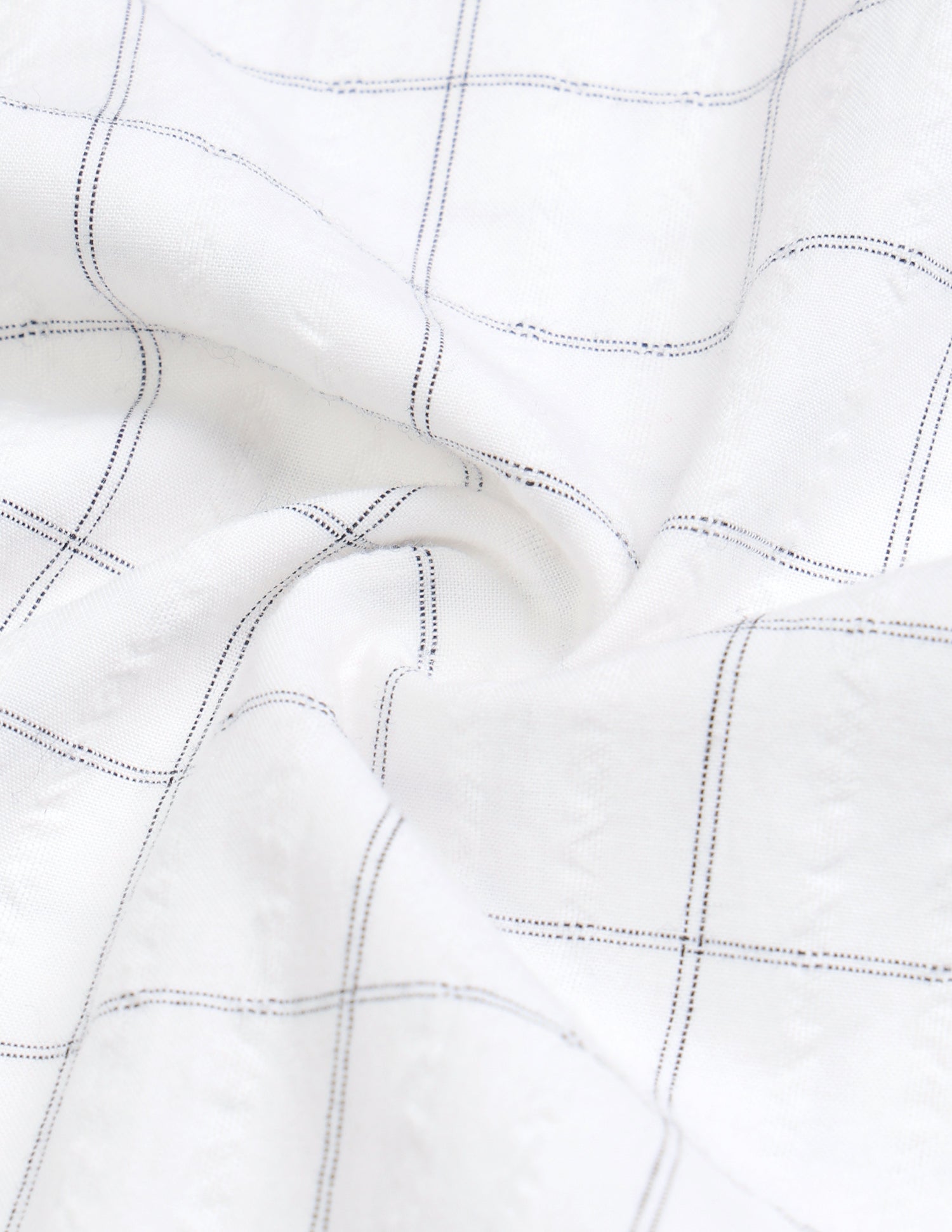 Windowpane Checked Seersucker Shirt White - U.S. Polo Assn. India | Large