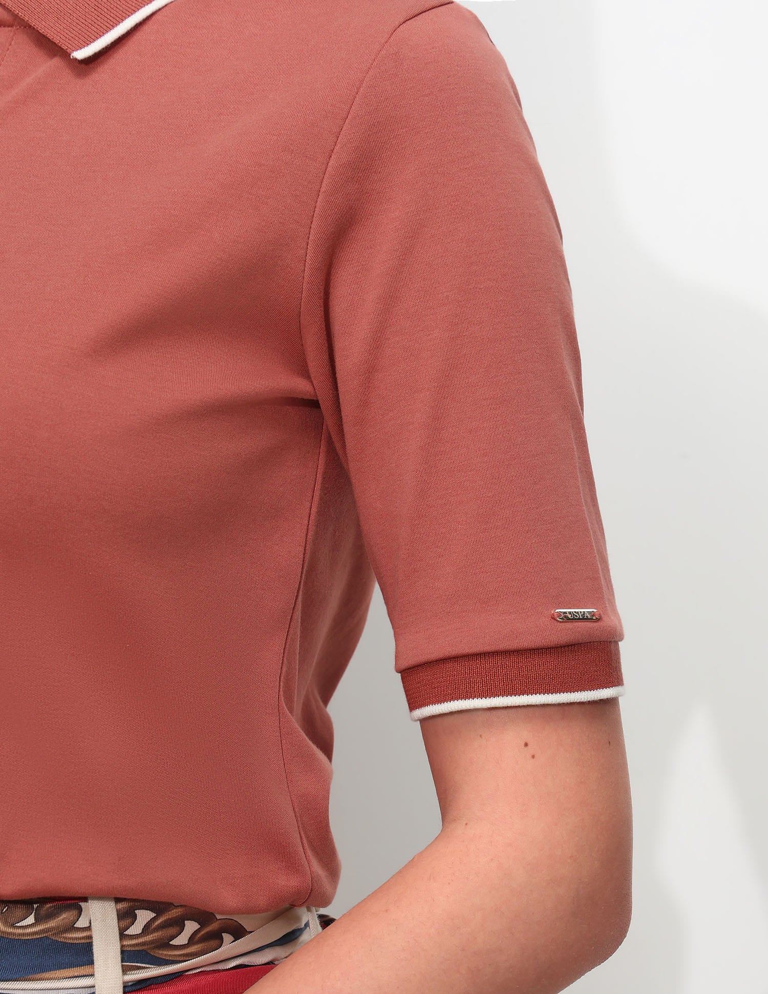 Regular Fit Solid Polo Shirt Red - U.S. Polo Assn. India | Large