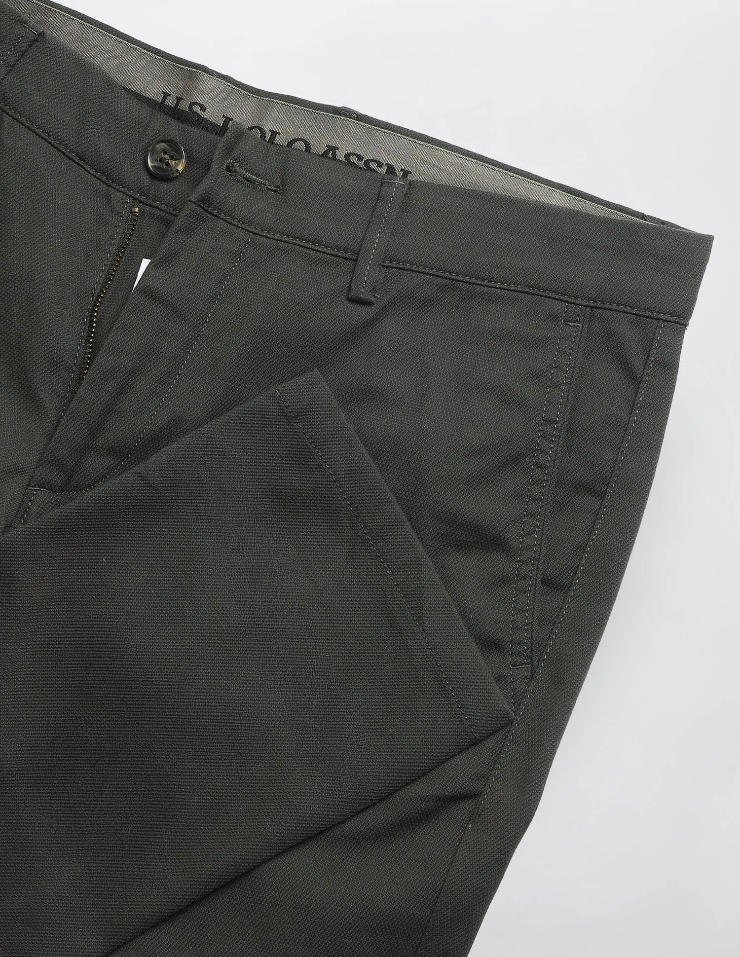 Denver Slim Fit Satin Trousers Dark Olive - U.S. Polo Assn. India | Large
