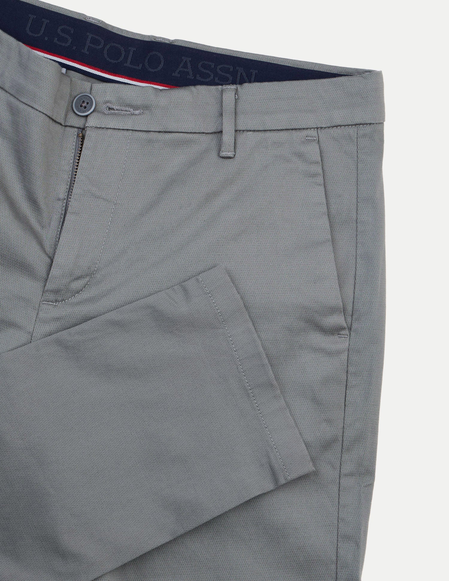 Austin Trim Regular Fit Mid Rise Trousers Grey - U.S. Polo Assn. India | Large