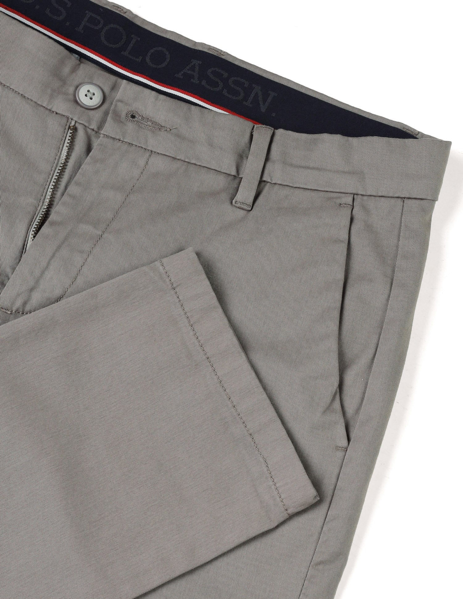 Austin Trim Regular Fit Twill Trousers Grey - U.S. POLO ASSN. | Large
