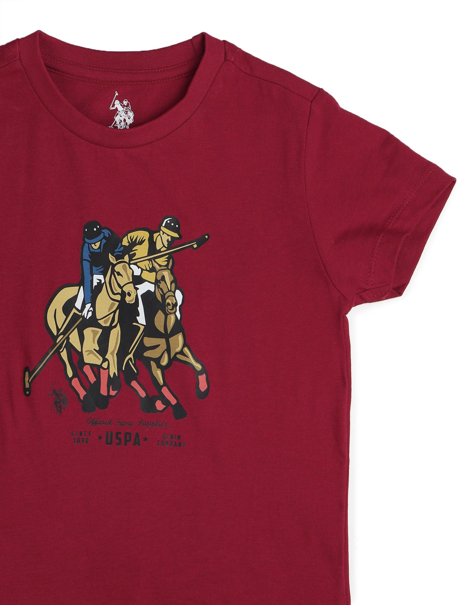 Boys Pure Cotton Graphic Brand Printed T Shirt Red - U.S. POLO ASSN. | Large