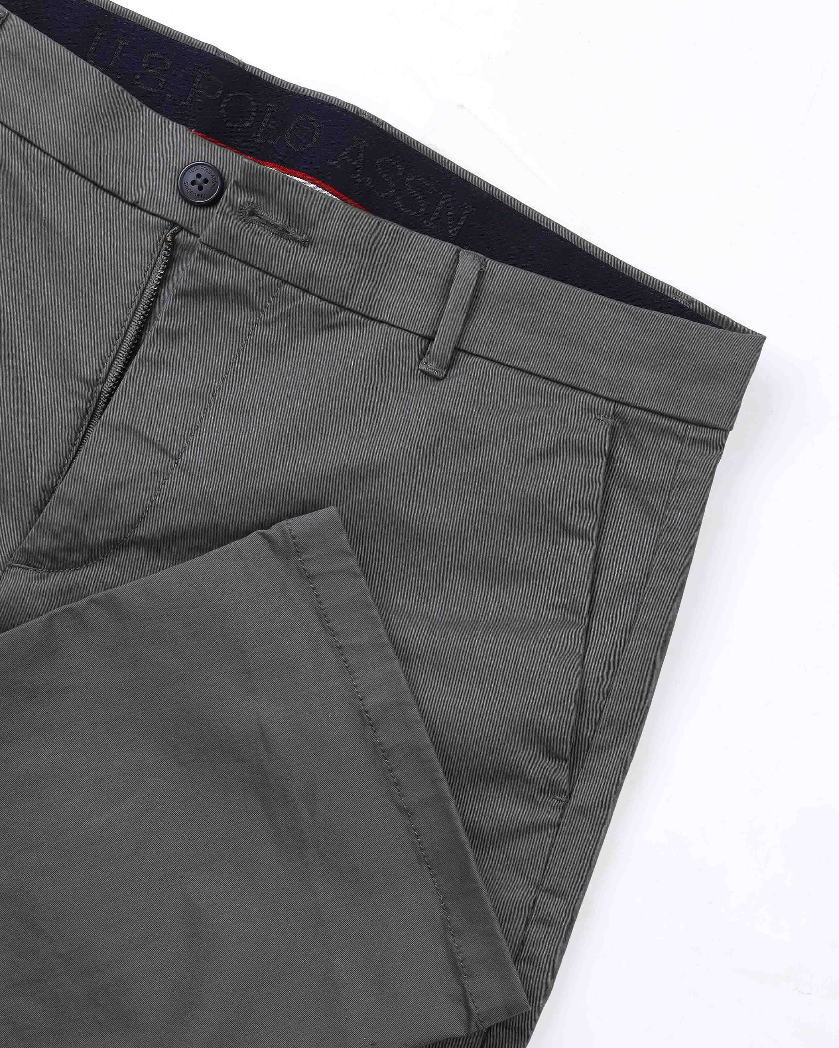 Straight Fit Solid Chinos Grey - U.S. Polo Assn. India | Large