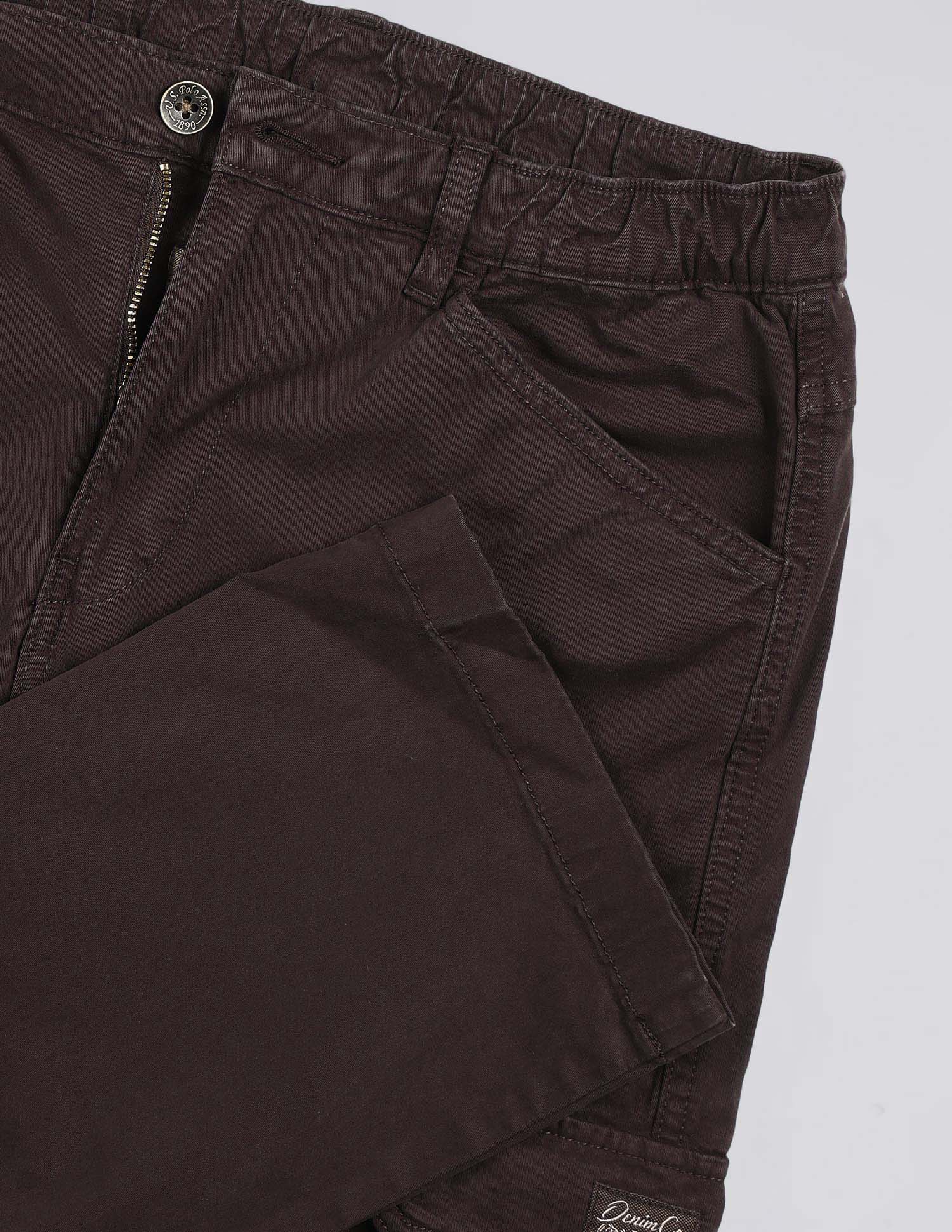 Straight Fit Pure Cotton Cargos Choco - U.S. Polo Assn. India | Large