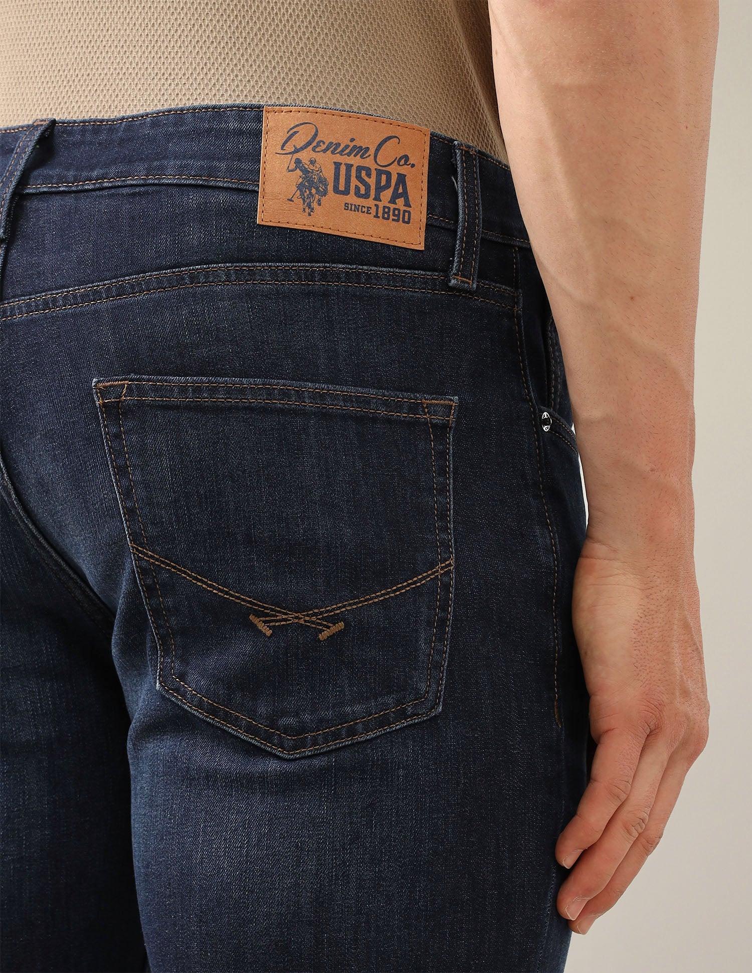 Harold Slim Straight Fit Blue Jeans Dark Blue - U.S. Polo Assn. India | Large