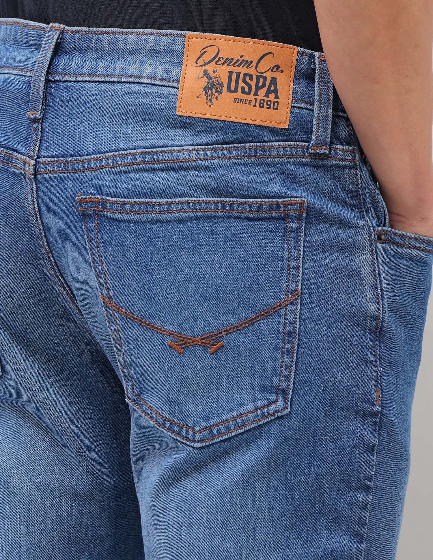 Solid Slim Fit Jeans Blue - U.S. Polo Assn. India | Large