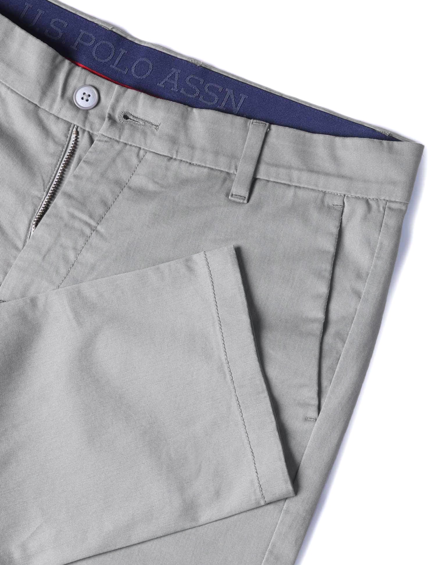 Twill Denver Slim Fit Trousers Grey - U.S. POLO ASSN. | Large