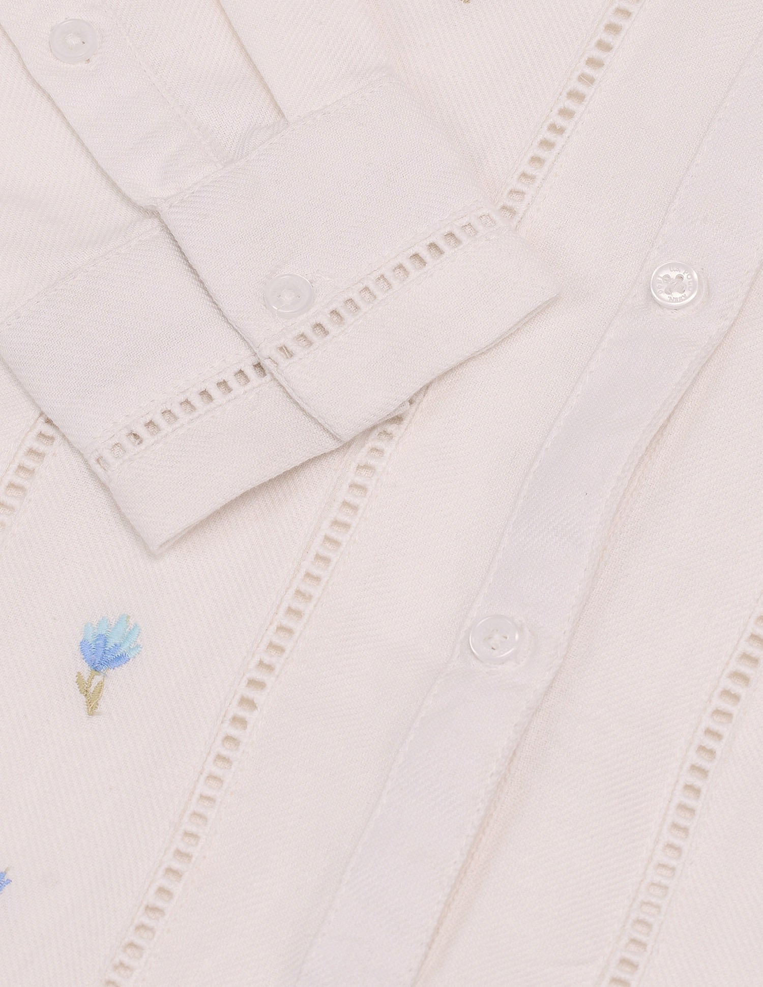 Embroidery Ladder Lace  Shirt White - U.S. POLO ASSN. | Large