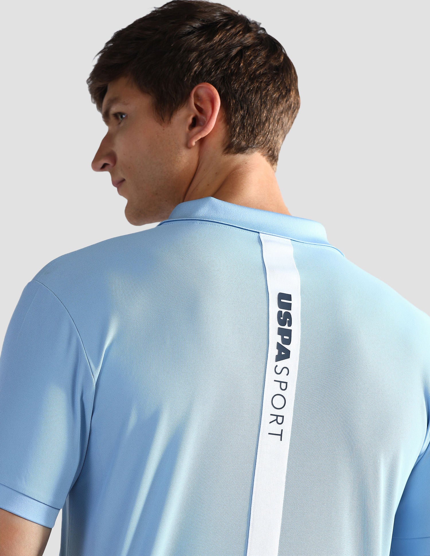Rear Brand Stripe Slim Polo Shirt Blue - U.S. Polo Assn. India | Large