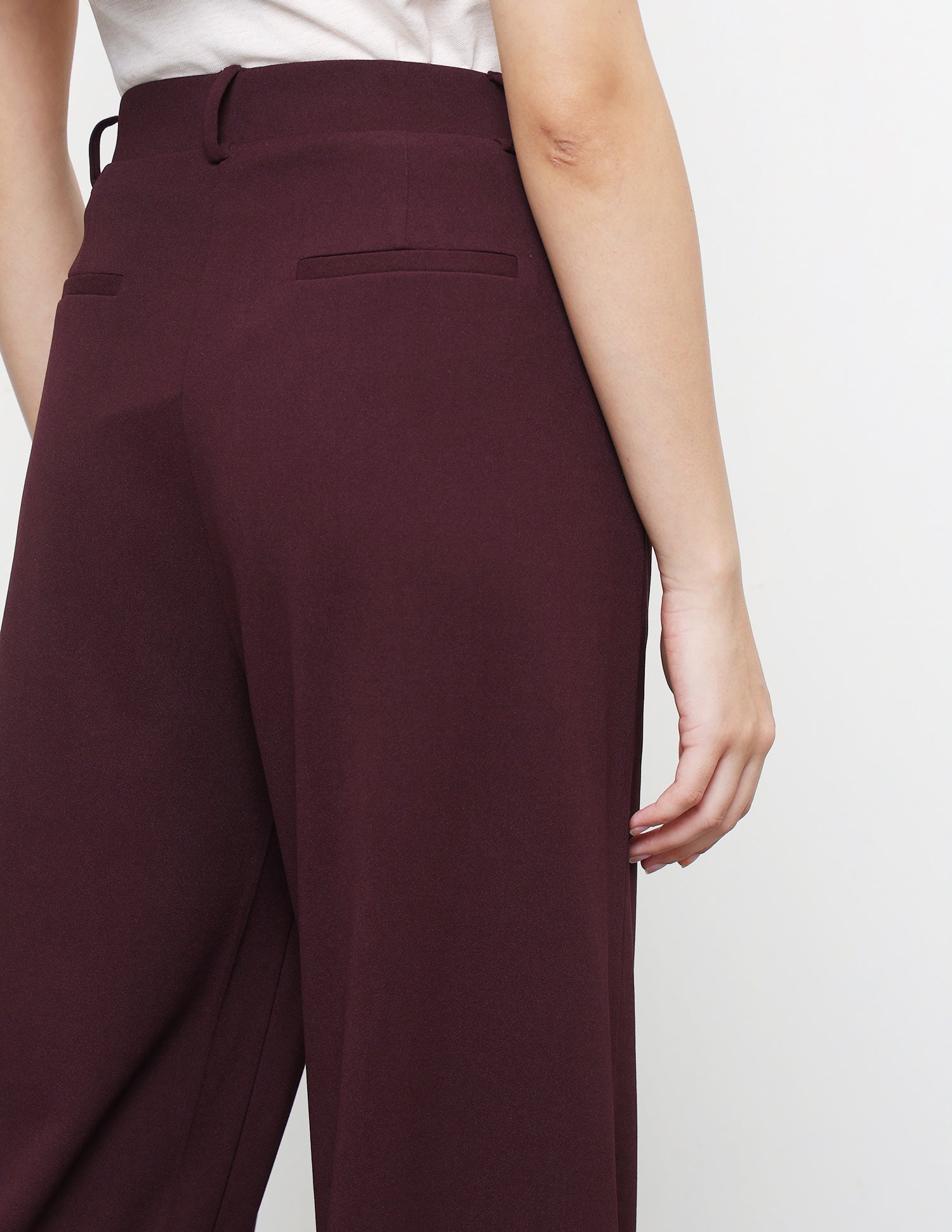 Wide Leg Fit High Rise Trousers Purple - U.S. Polo Assn. India | Large