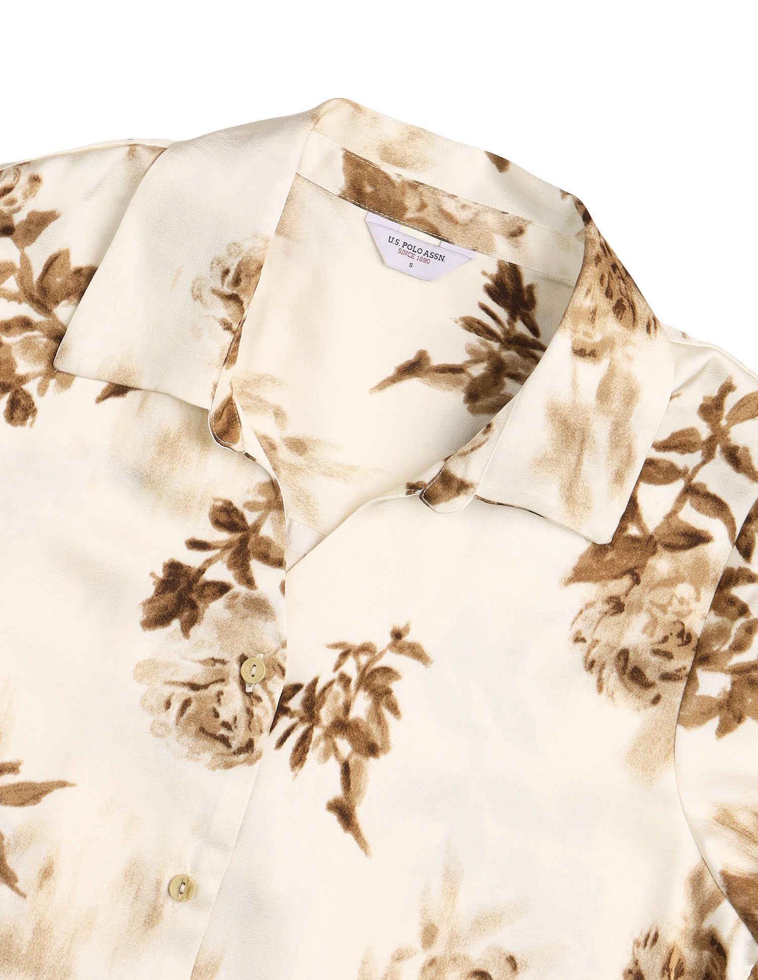 Floral Printed Relaxed Fit Shirt Dark Brown - U.S. Polo Assn. India | Large