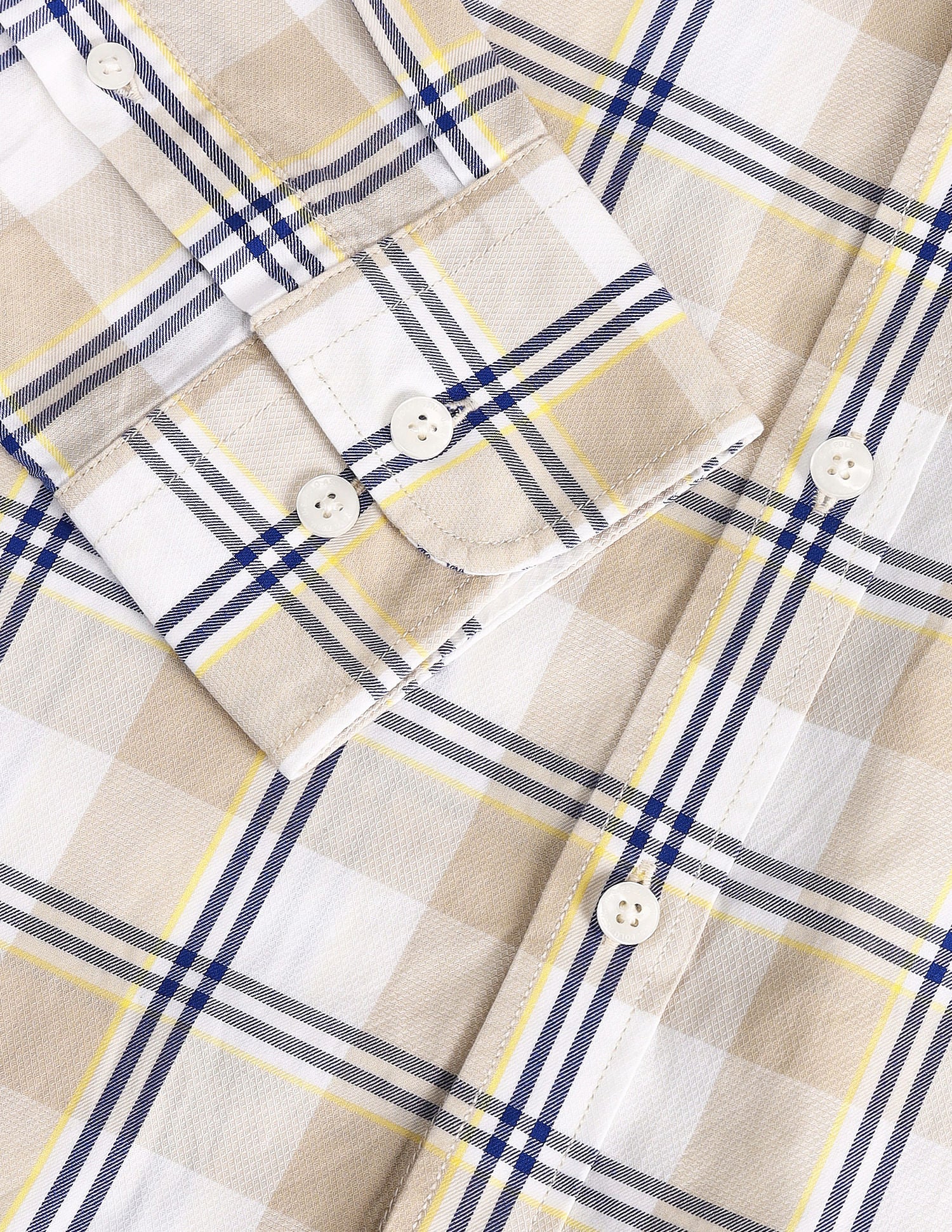 Tartan Check Dobby Cotton Shirt Beige - U.S. Polo Assn. India | Large