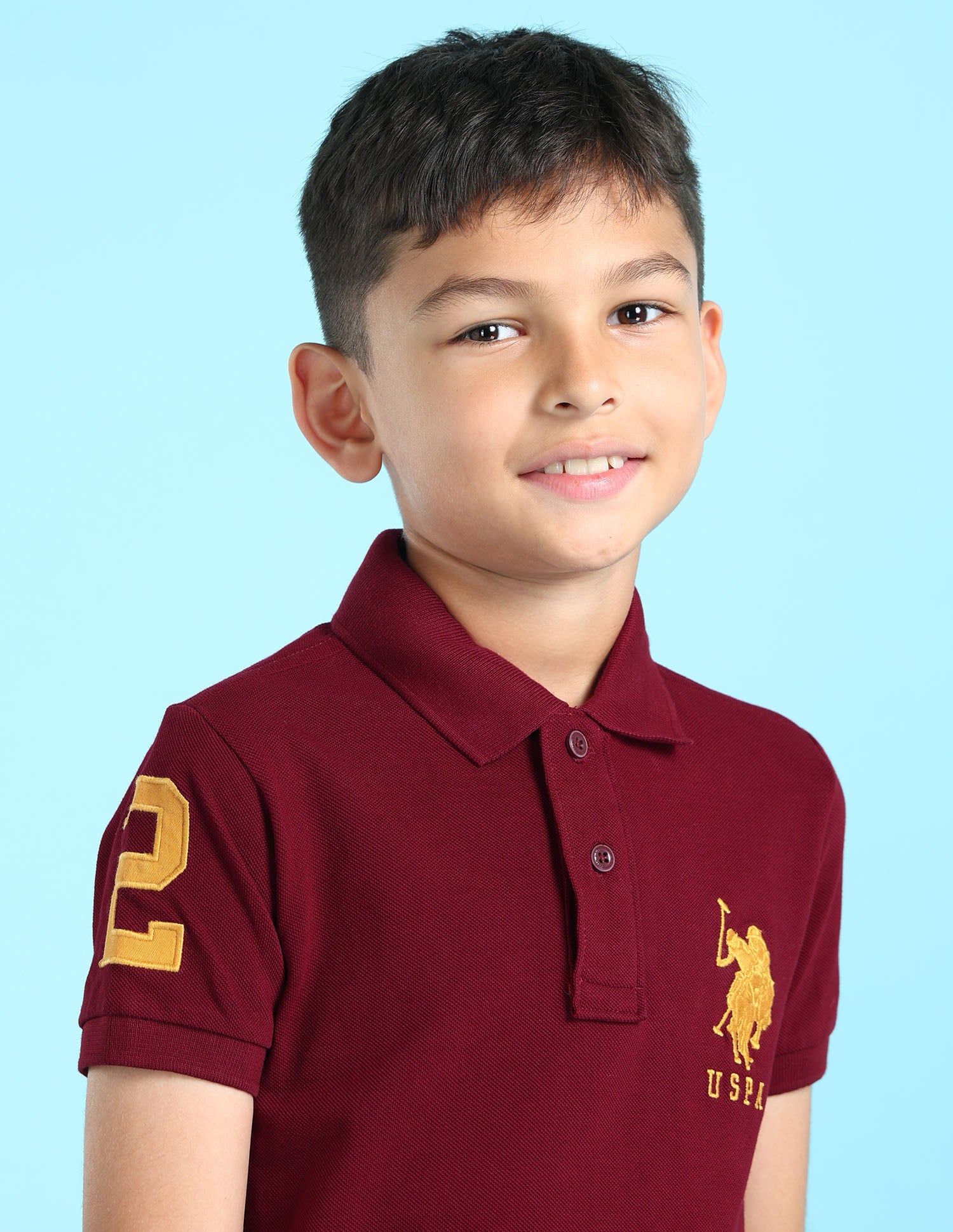 Regular fit Solid Polo Shirt Maroon - U.S. Polo Assn. India | Large