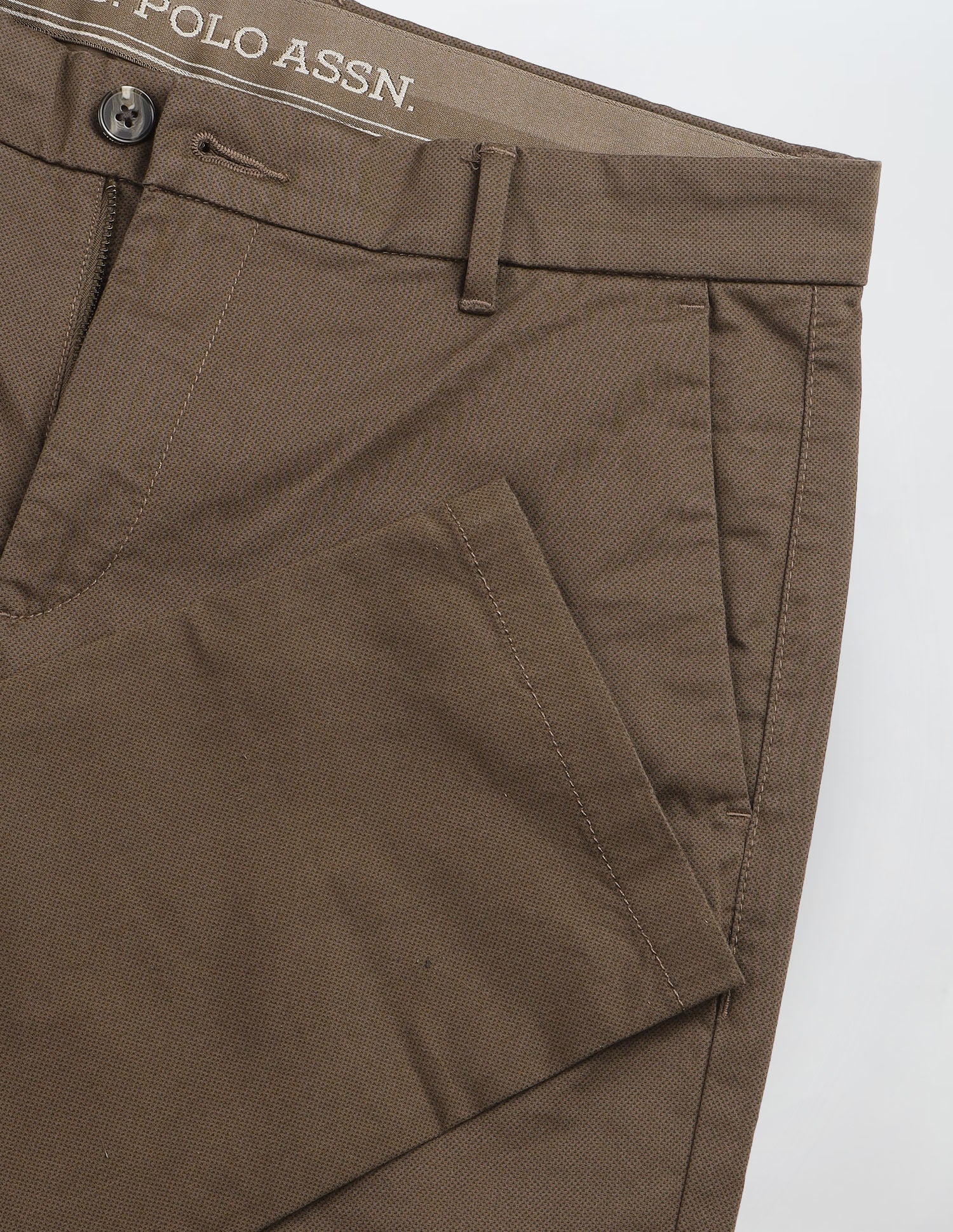 All Over Printed Austin Slim Fit Trousers Brown - U.S. Polo Assn. India | Large