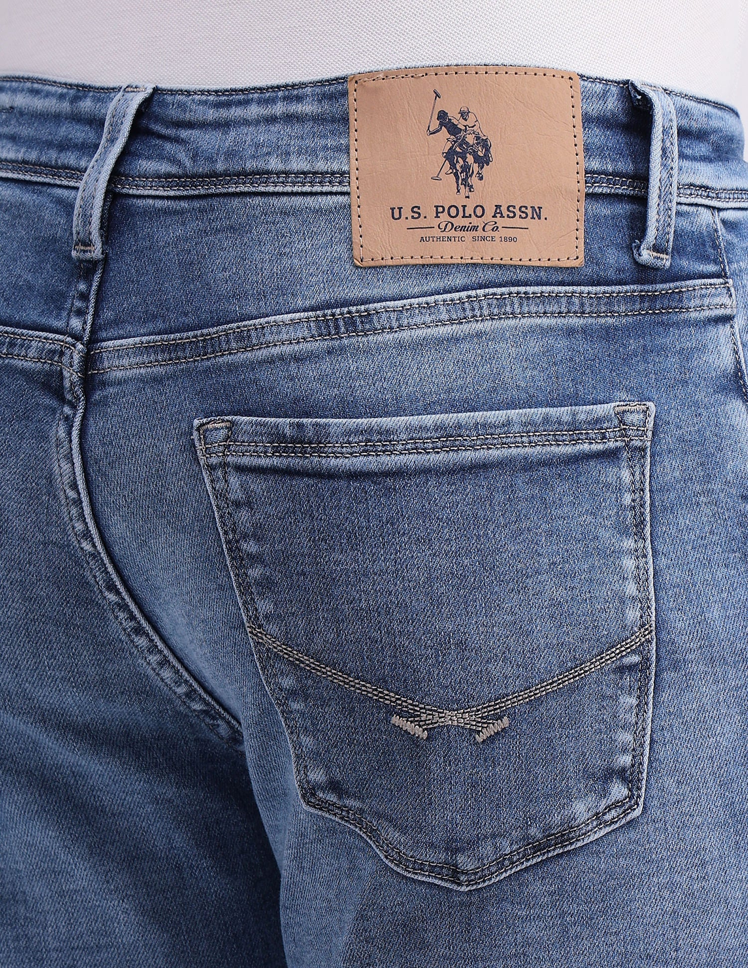 Slim Tapered Blue Jeans Light-Blue - U.S. POLO ASSN. | Large