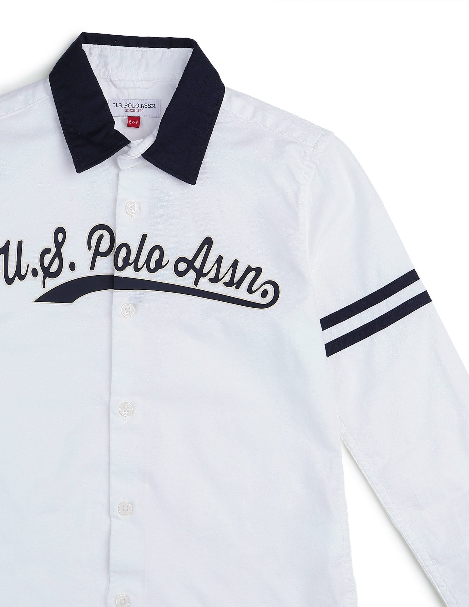 Boys Brand Embossed Oxford Shirt White - U.S. POLO ASSN. | Large