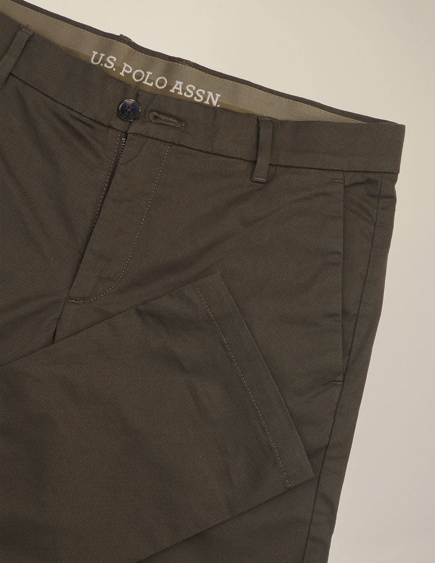Denver Slim Fit Twill Trousers Brown - U.S. Polo Assn. India | Large