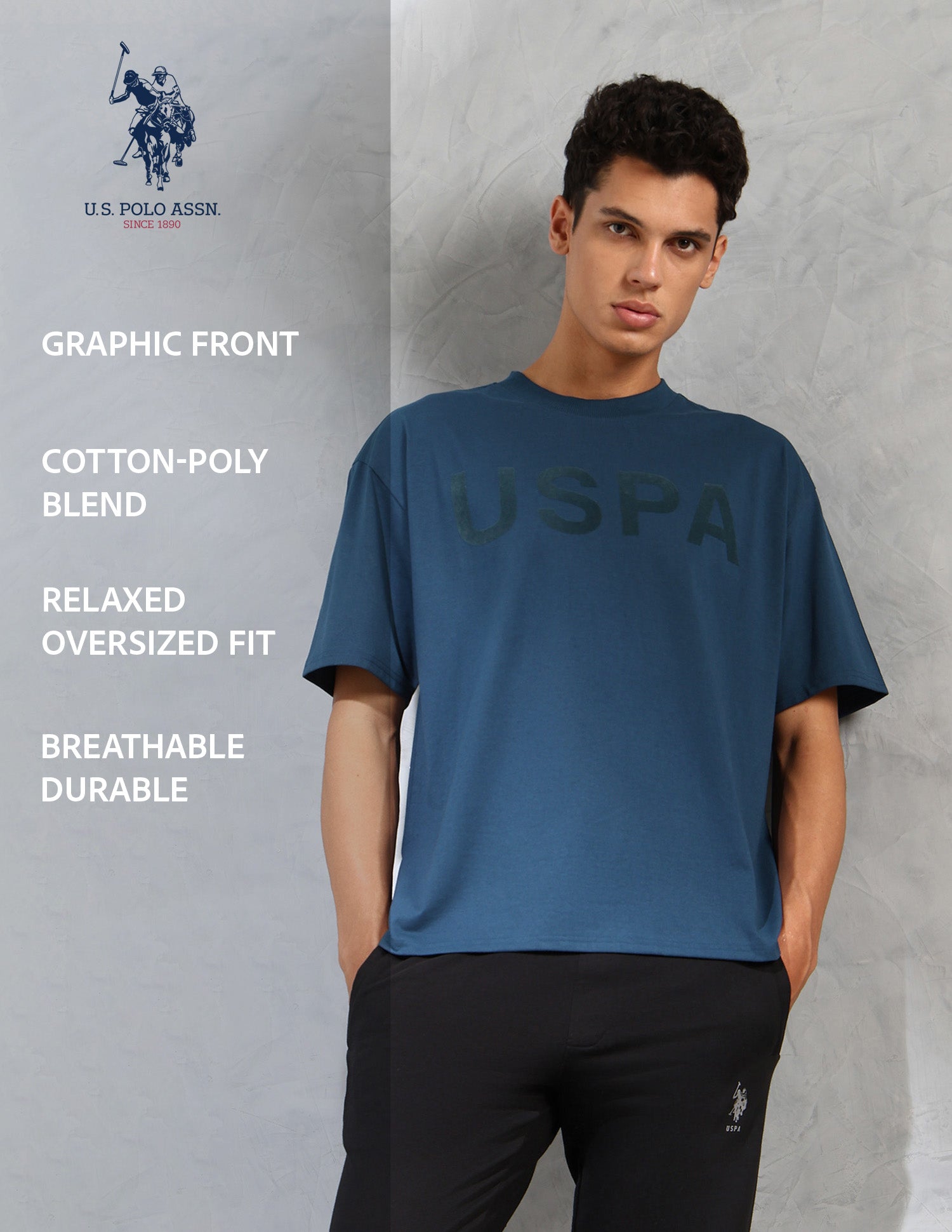 Oversized Fit OEE09 Lounge T-Shirt - Pack Of 1 Deep Lead - U.S. POLO ASSN. | Large