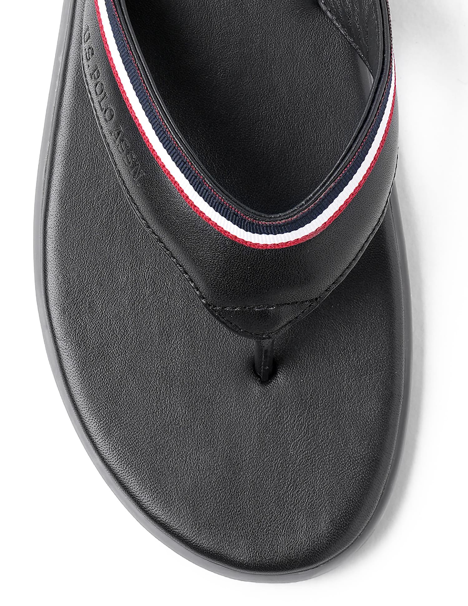Men V-Strap Cornel Flip Flops Black - U.S. Polo Assn. India | Large