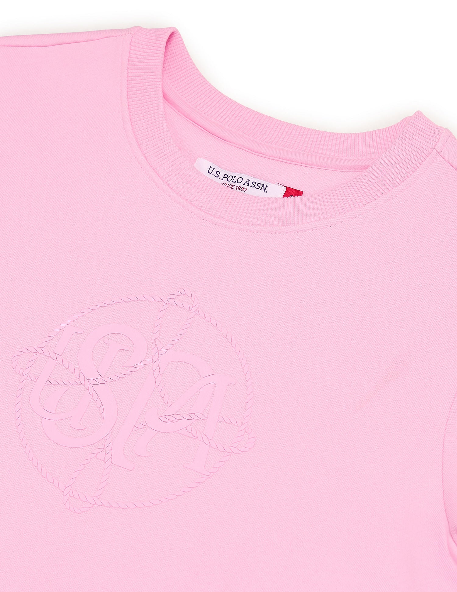 Brand Embroidered Regular Sweatshirt Light Pink - U.S. POLO ASSN. | Large