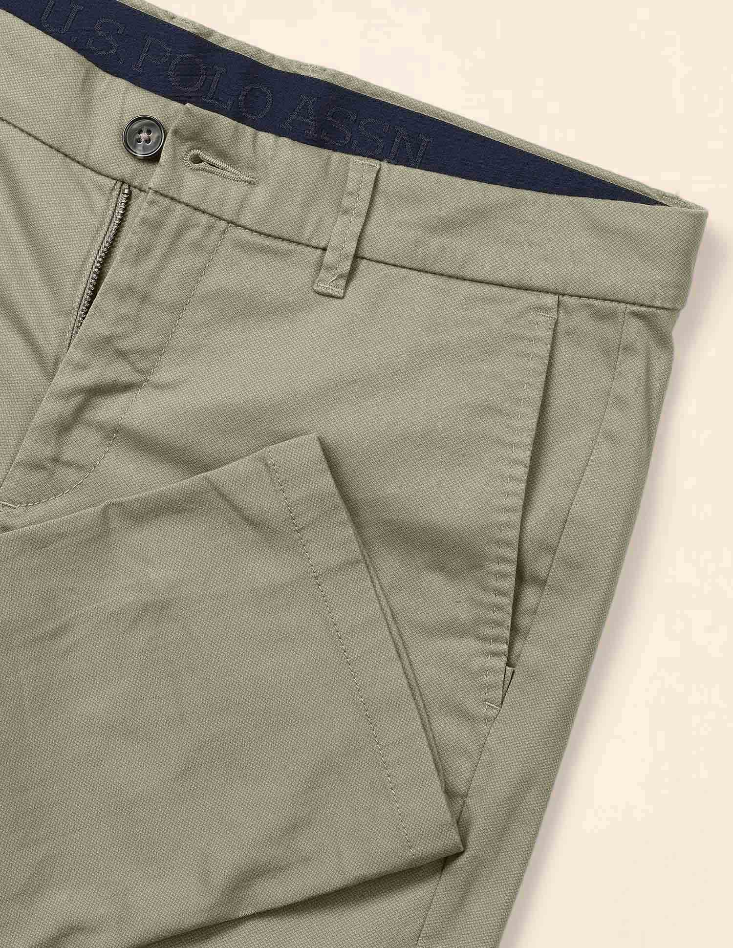 Mid Rise Denver Slim Fit Trousers Light Olive - U.S. Polo Assn. India | Large