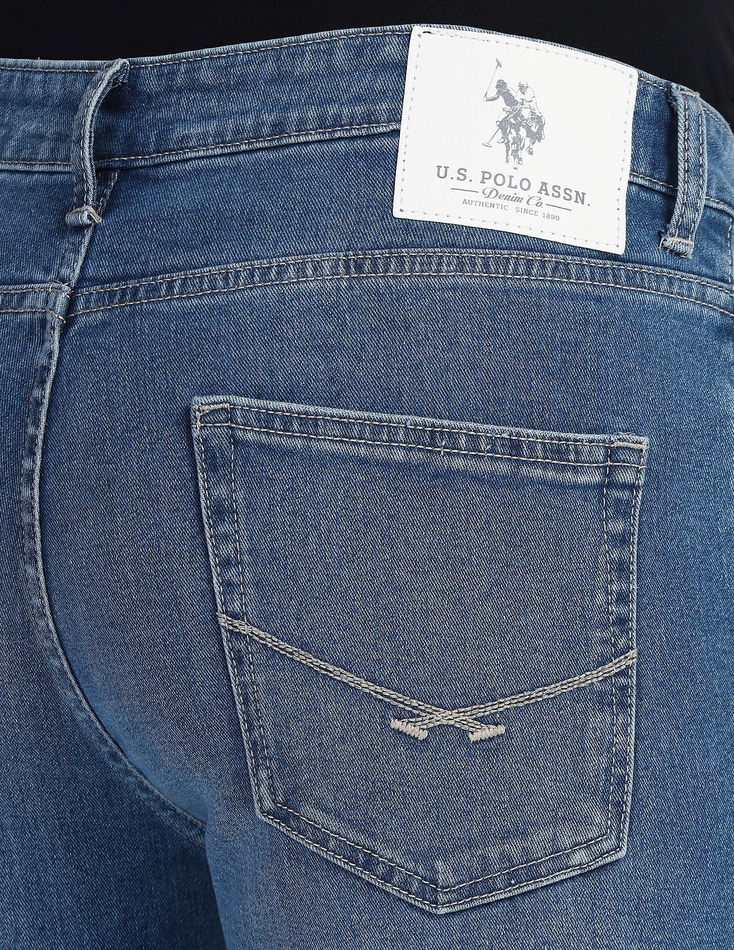Harold Slim Straight Fit Blue Jeans Blue - U.S. Polo Assn. India | Large