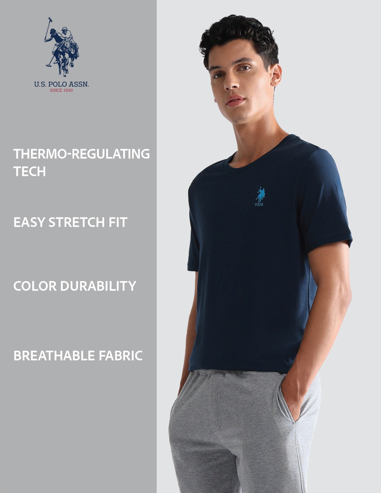 Solid Comfort Fit OEE10 Lounge T-Shirt - Pack Of 1 Navy - U.S. POLO ASSN. | Large