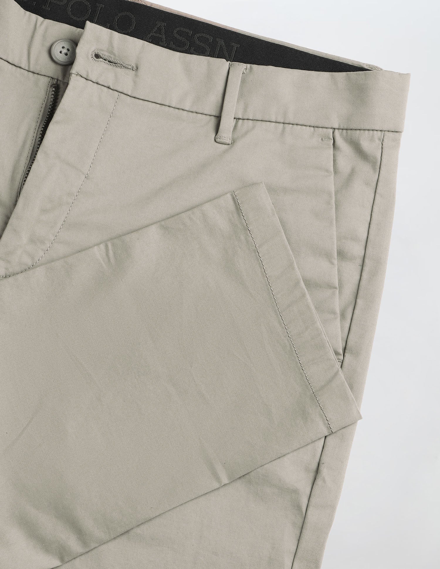 Slim Fit Mid Rise Trousers Grey - U.S. Polo Assn. India | Large