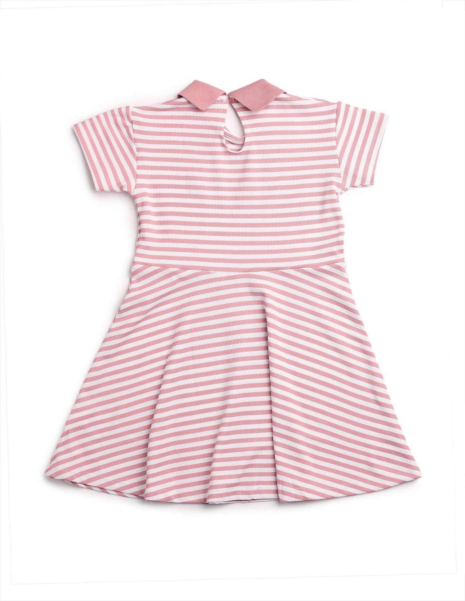 Girls Horizontal Striped Fit And Flare Dress Pink - U.S. POLO ASSN. | Large