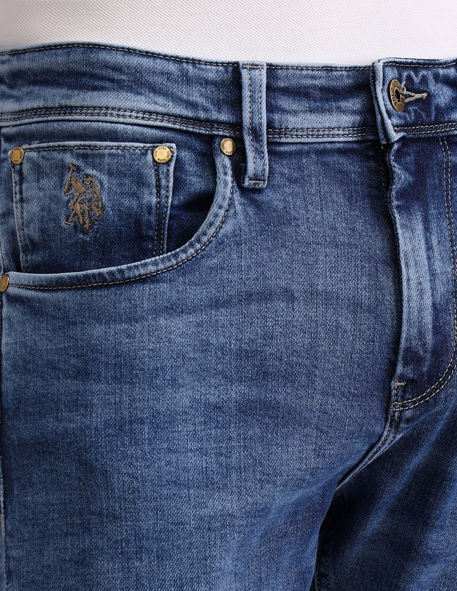 Henry Tapered Blue Jeans Blue - U.S. POLO ASSN. | Large