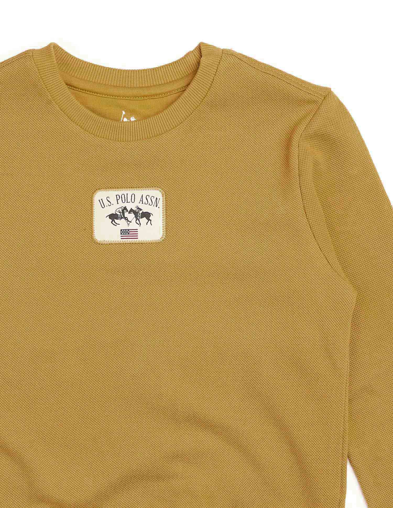 Boys Solid Regular Fit Sweatshirt Yellow - U.S. POLO ASSN. | Large