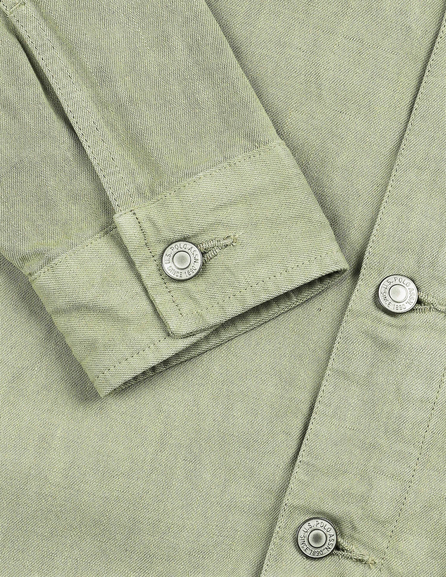 Solid Linen Regular Fit Jacket Green - U.S. Polo Assn. India | Large