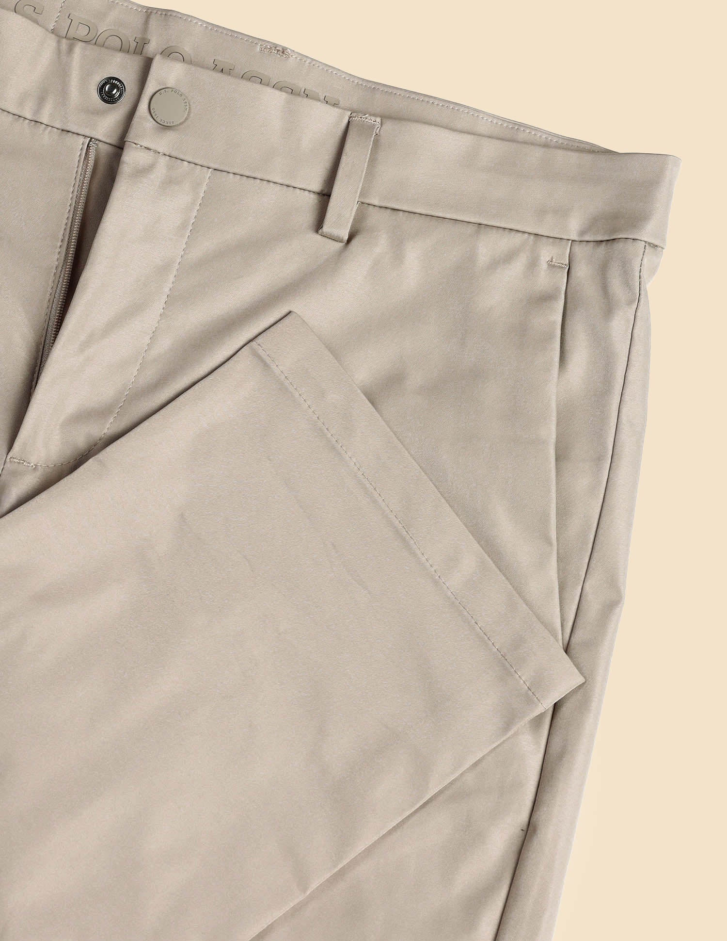 Solid Denver Slim Fit Trousers Stone - U.S. Polo Assn. India | Large