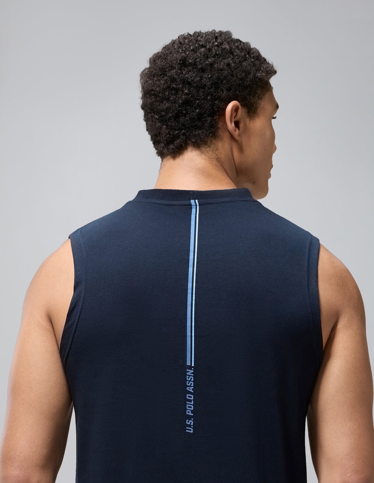 Pure Cotton Breathable OEV12 Gym Vest Navy - U.S. Polo Assn. India | Large