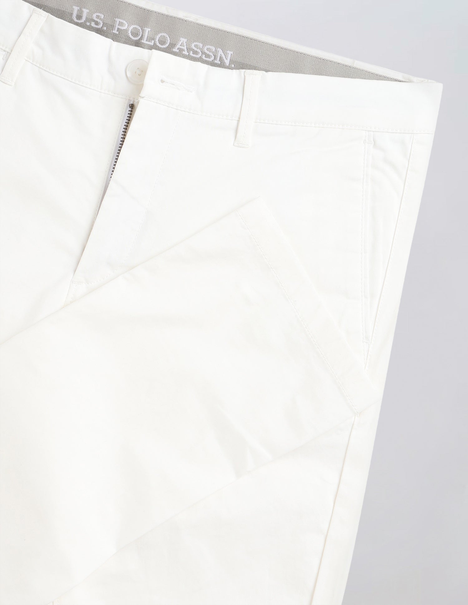 Denver Slim Fit Satin Trousers White - U.S. Polo Assn. India | Large