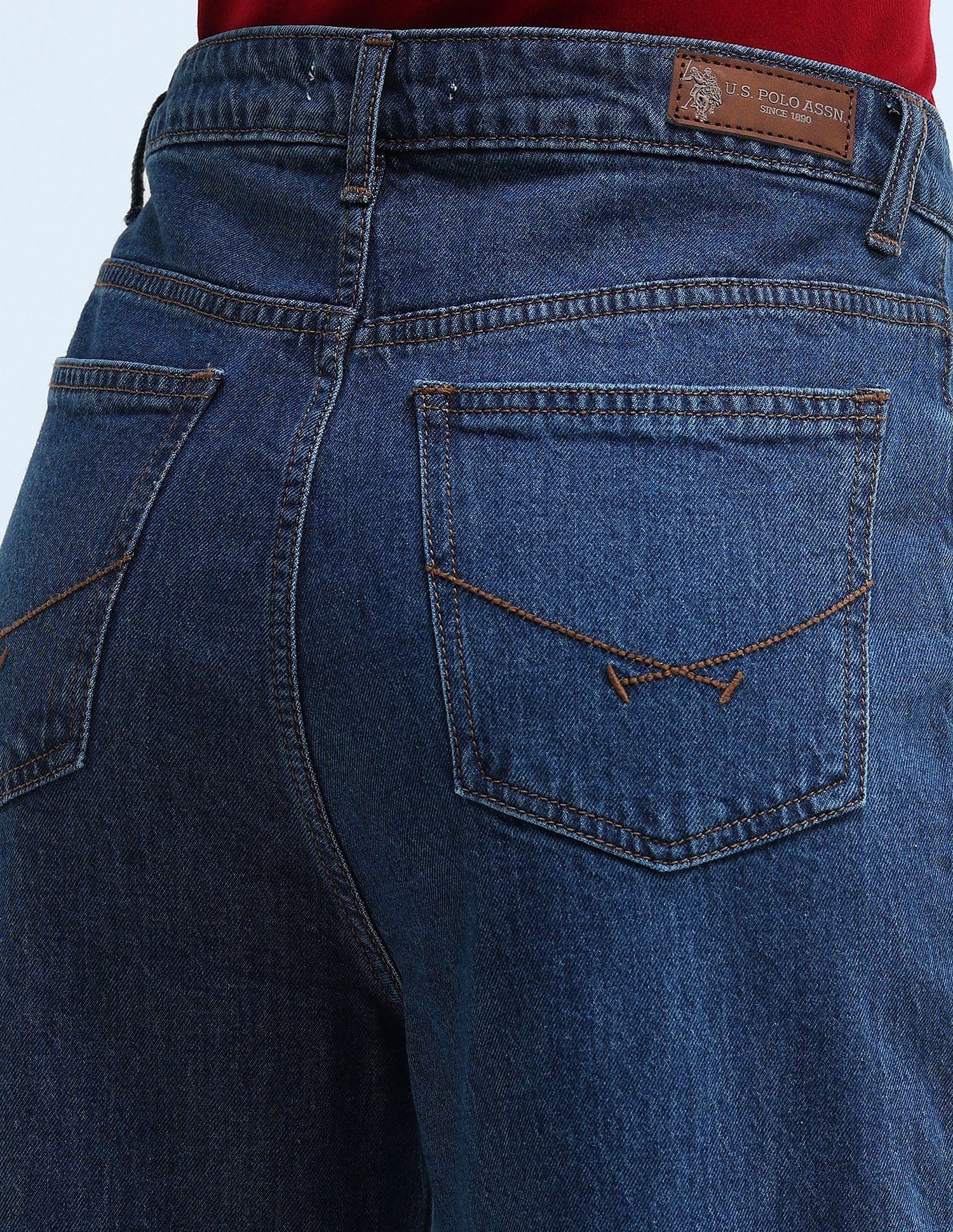 High Rise Wide Leg Jeans Blue - U.S. Polo Assn. India | Large