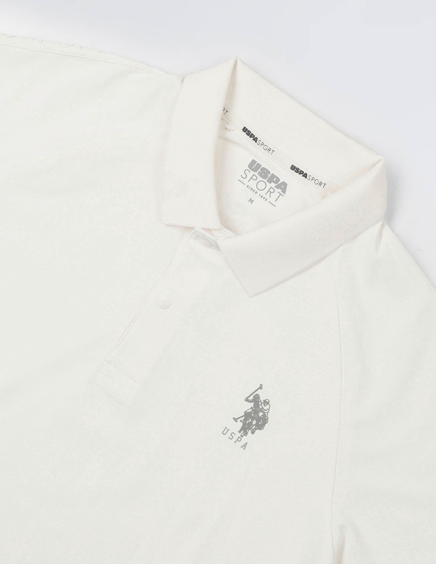 Solid Slim Fit Polo Shirt Off White - U.S. Polo Assn. India | Large