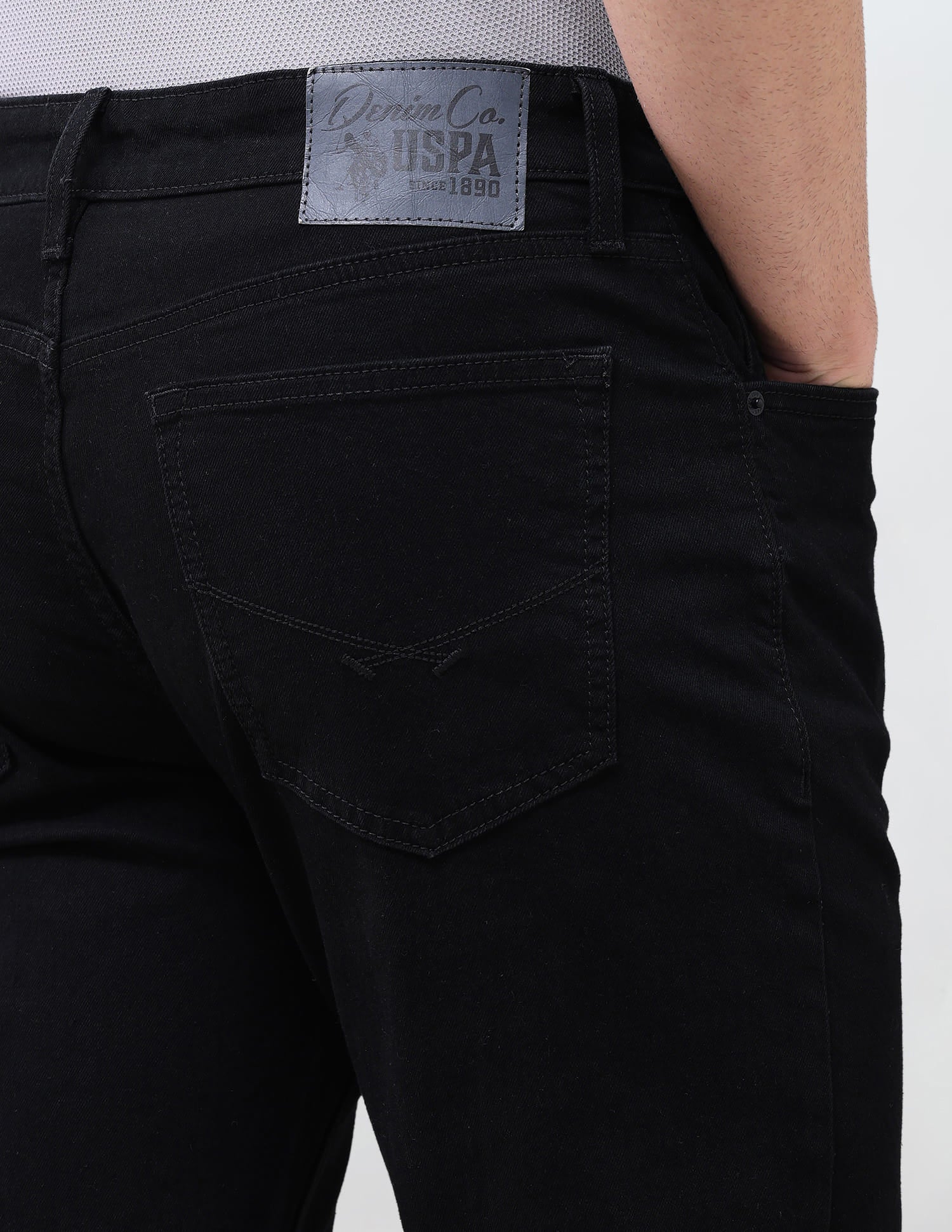 Solid Bootcut Fit Jeans Black - U.S. Polo Assn. India | Large